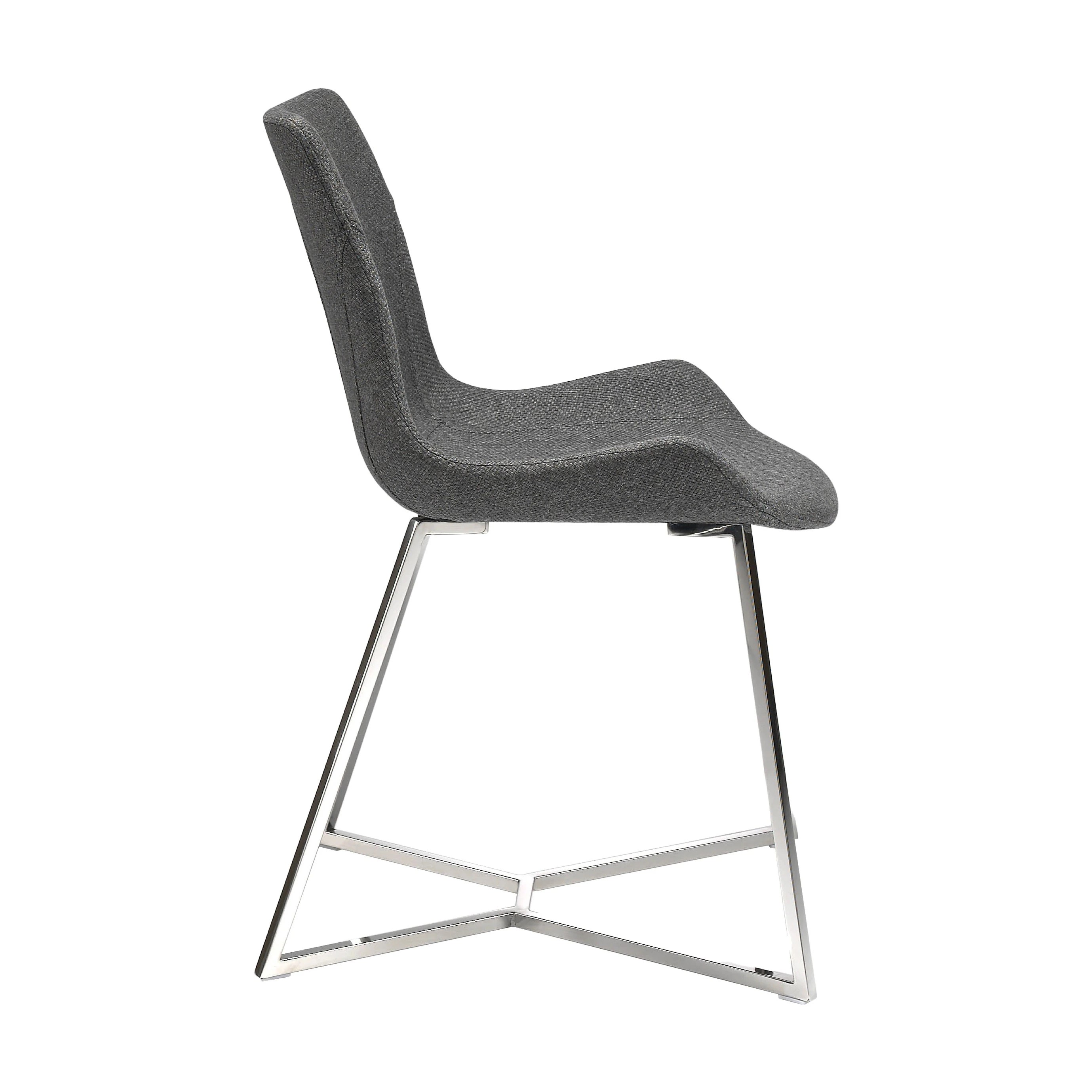 Chaise en tissu gris foncé