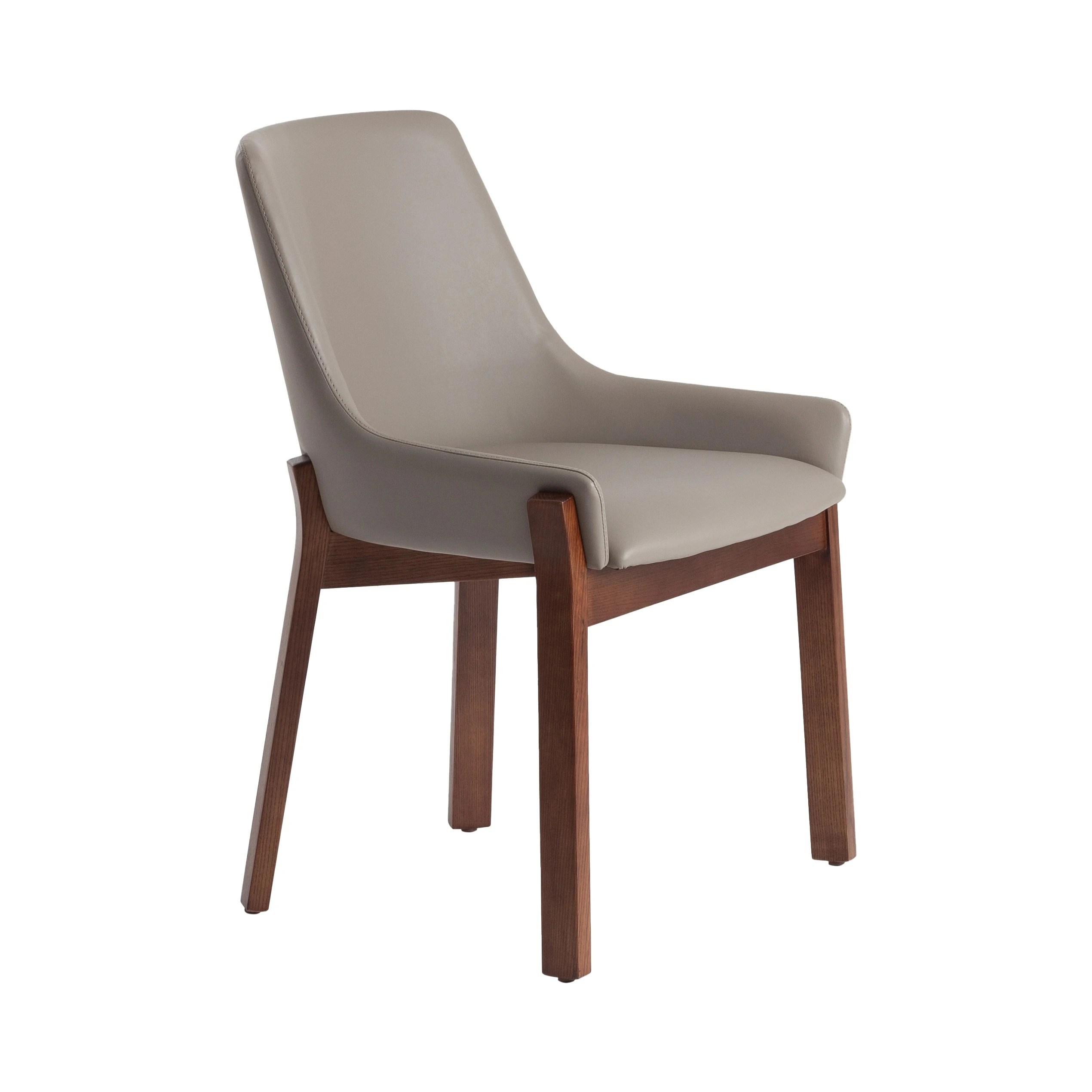 Chaise en similicuir vison foncé