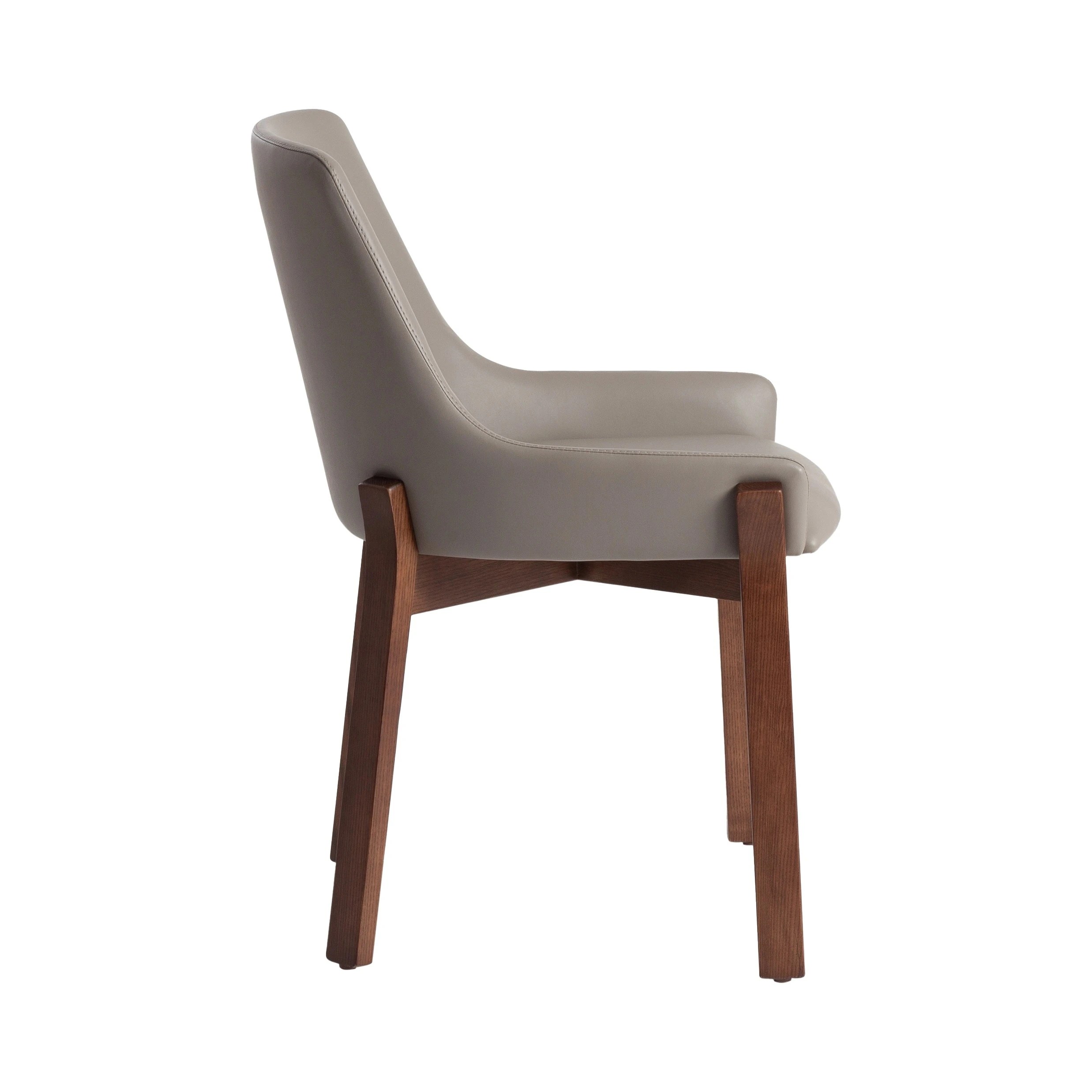Chaise en similicuir vison foncé