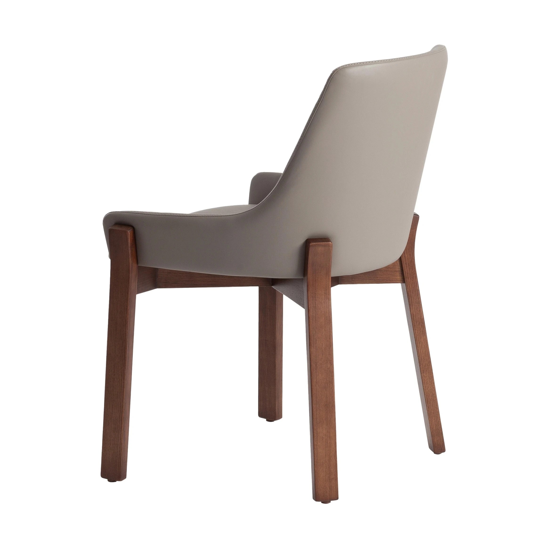Chaise en similicuir vison foncé