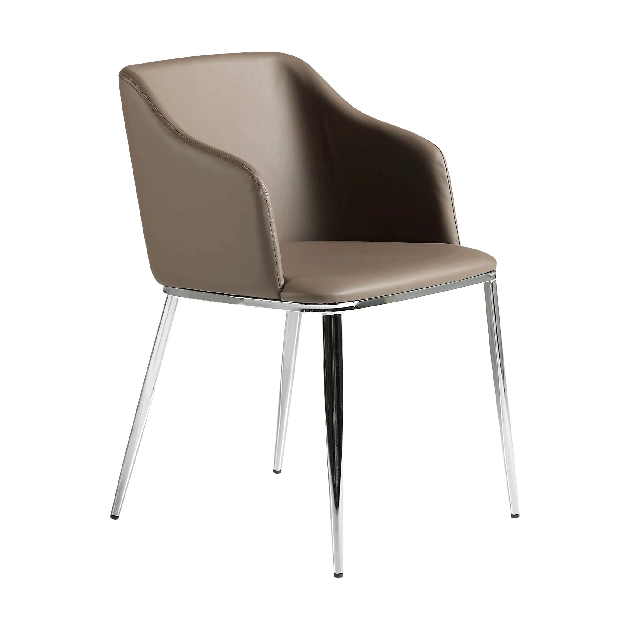 Chaise en similicuir marron