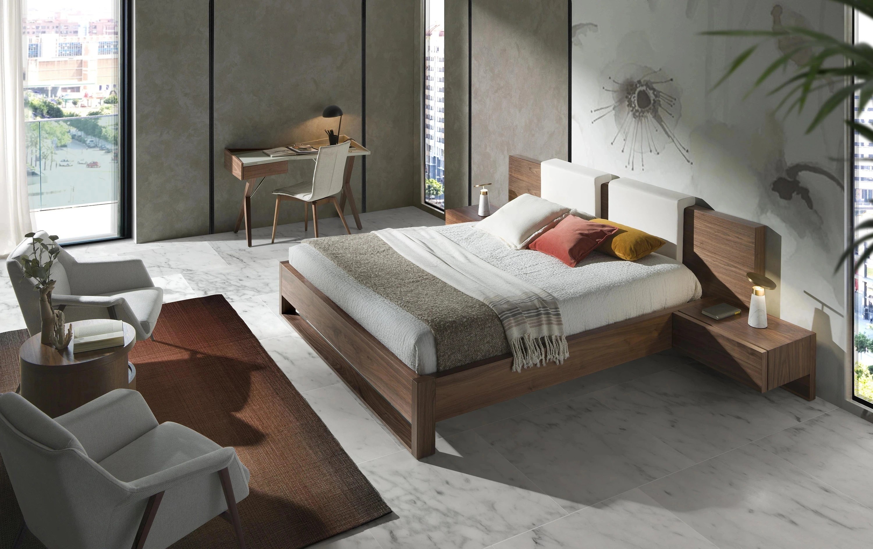 Chaise en tissu gris