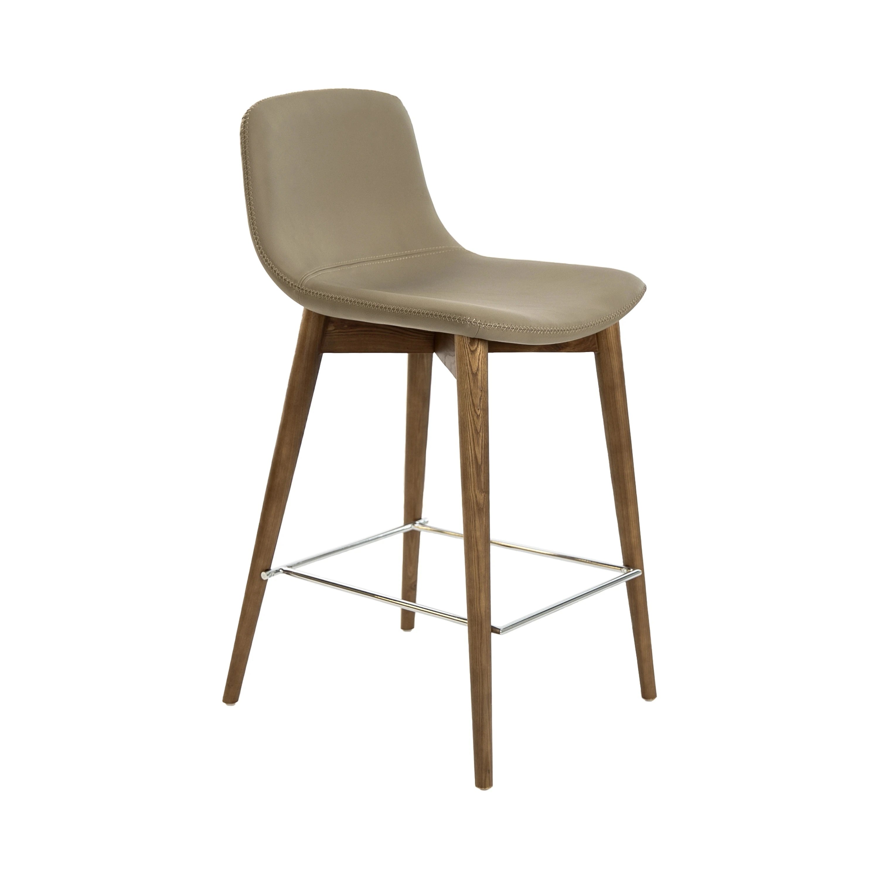 Tabouret en similicuir taupe
