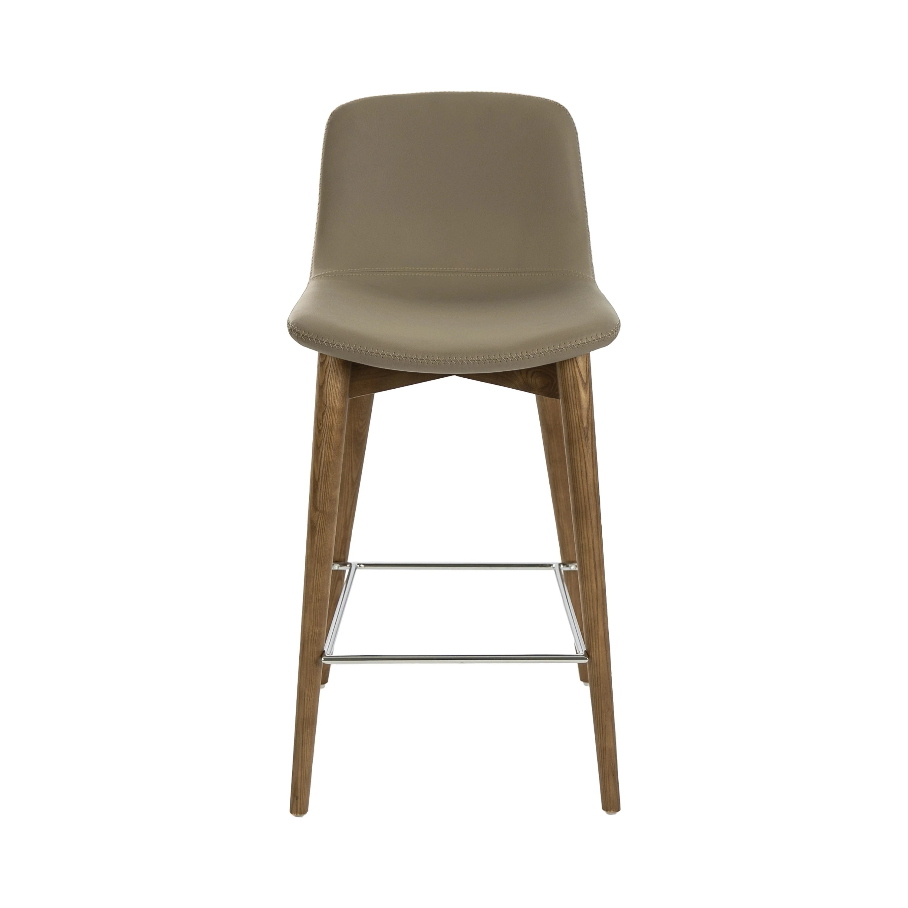Tabouret en similicuir taupe
