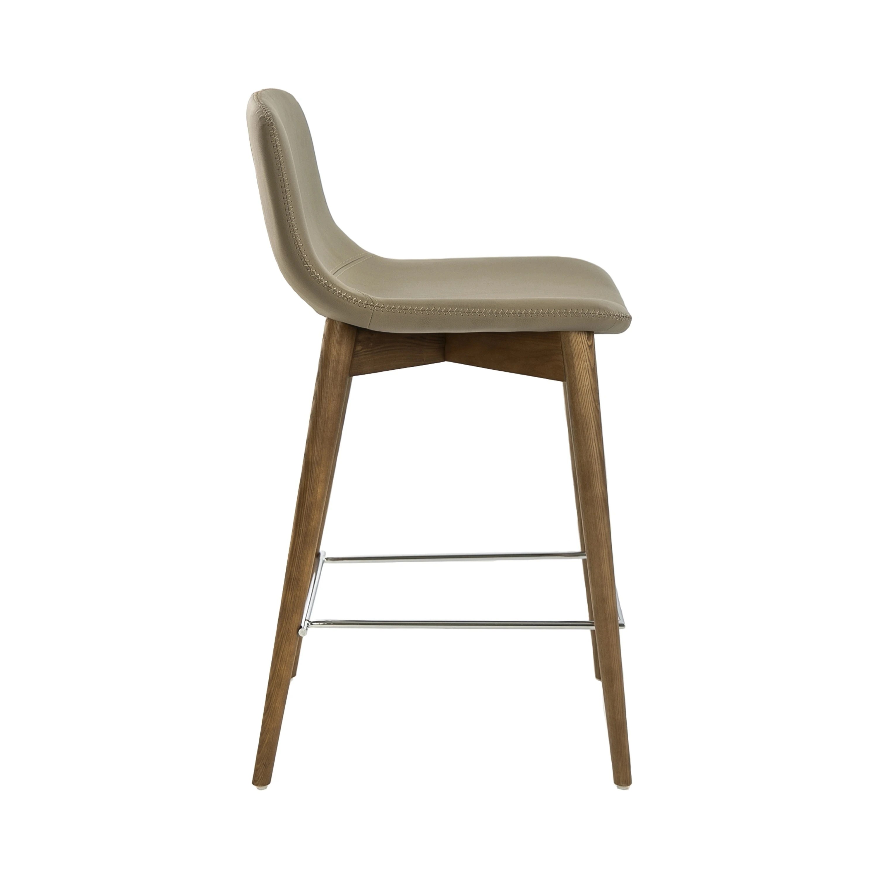Tabouret en similicuir taupe