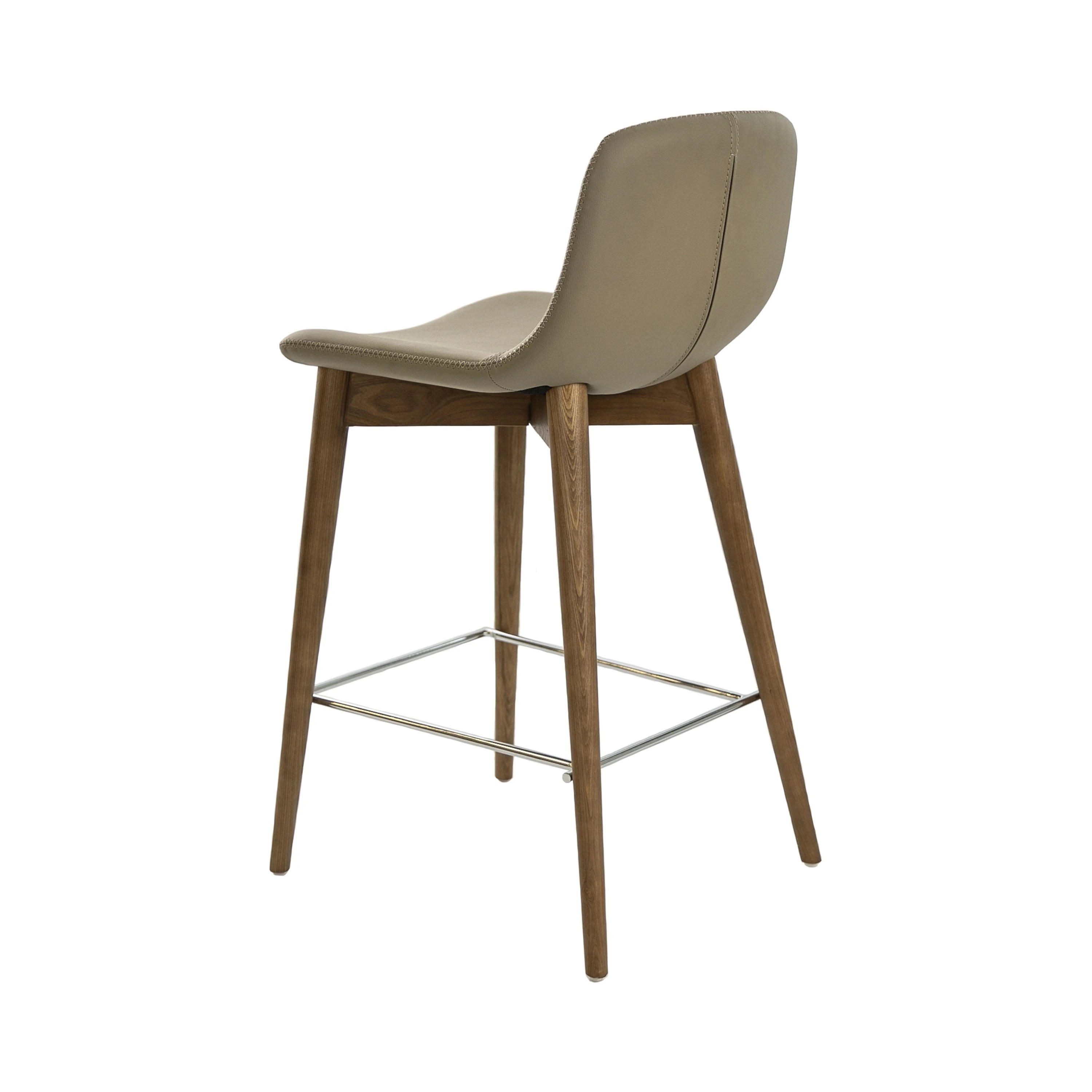 Tabouret en similicuir taupe