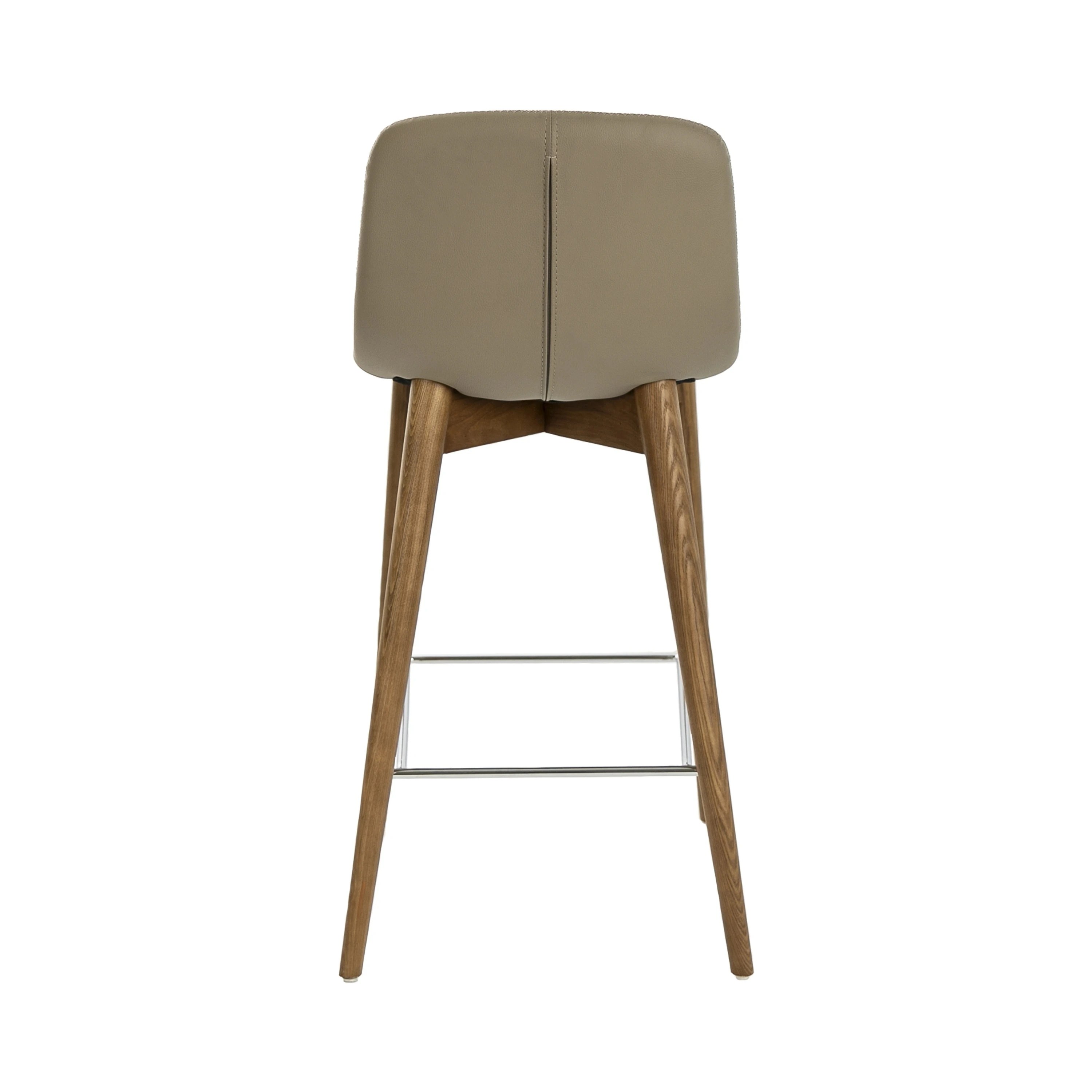 Tabouret en similicuir taupe