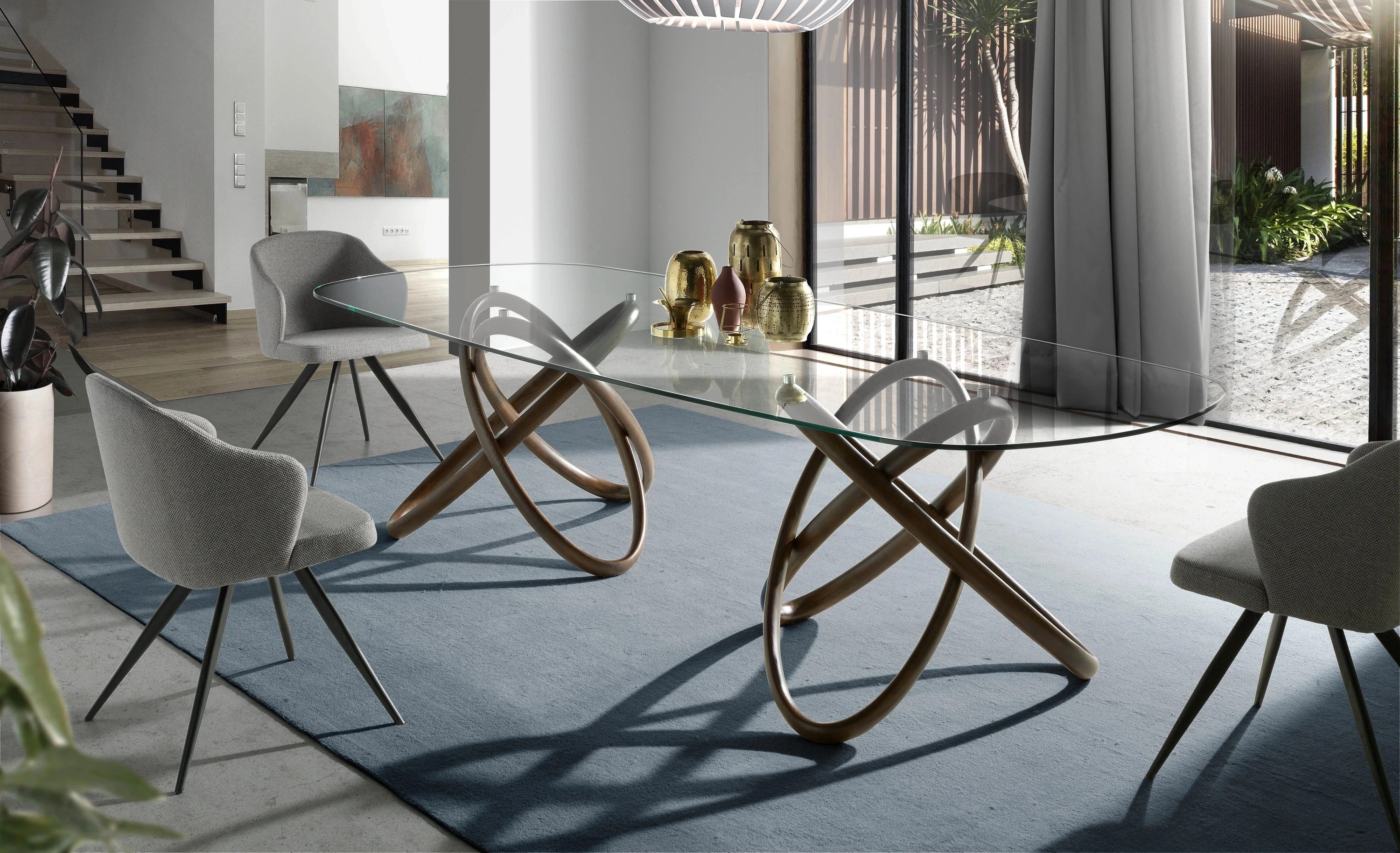 Chaise en tissu gris