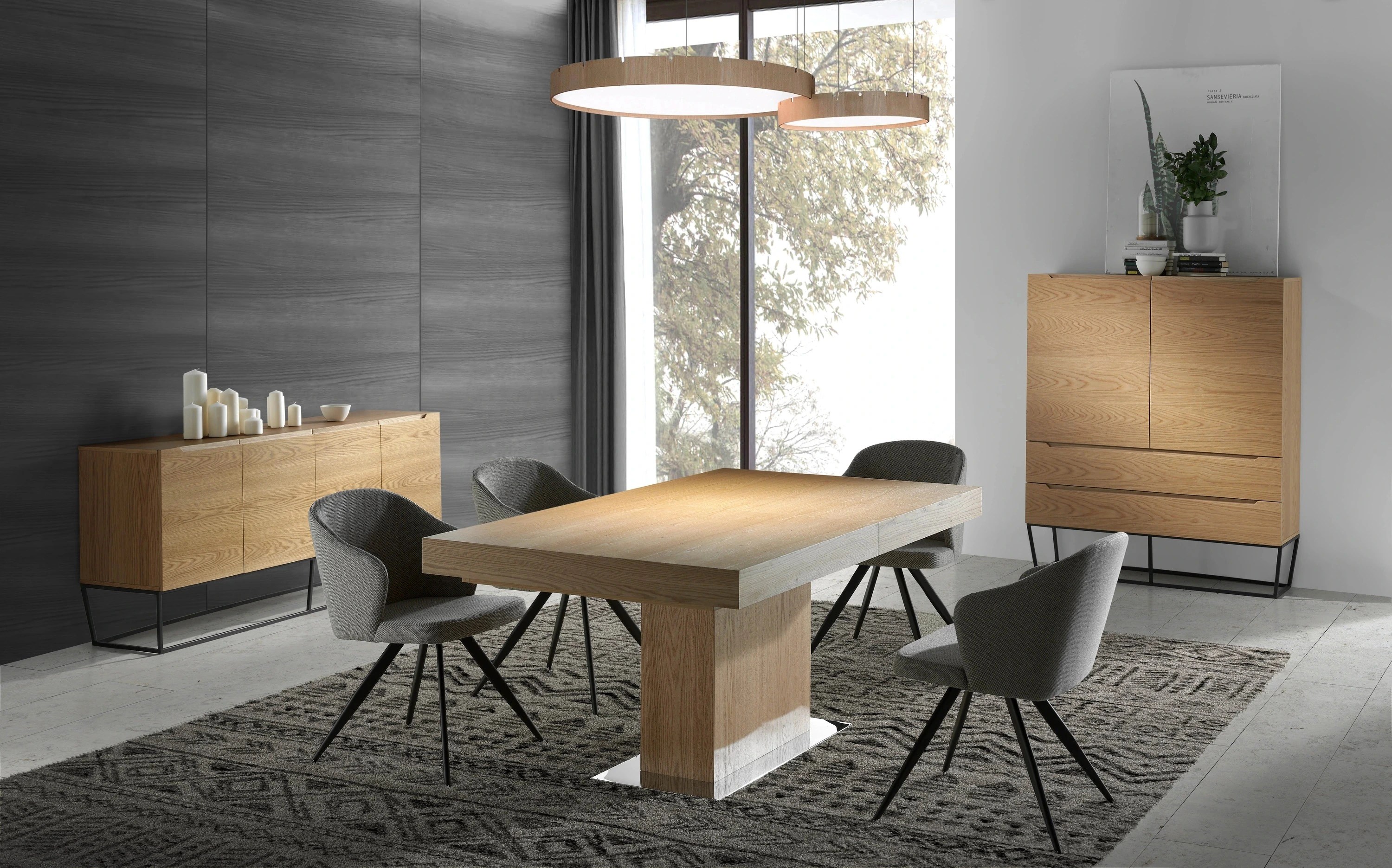 Chaise en tissu gris