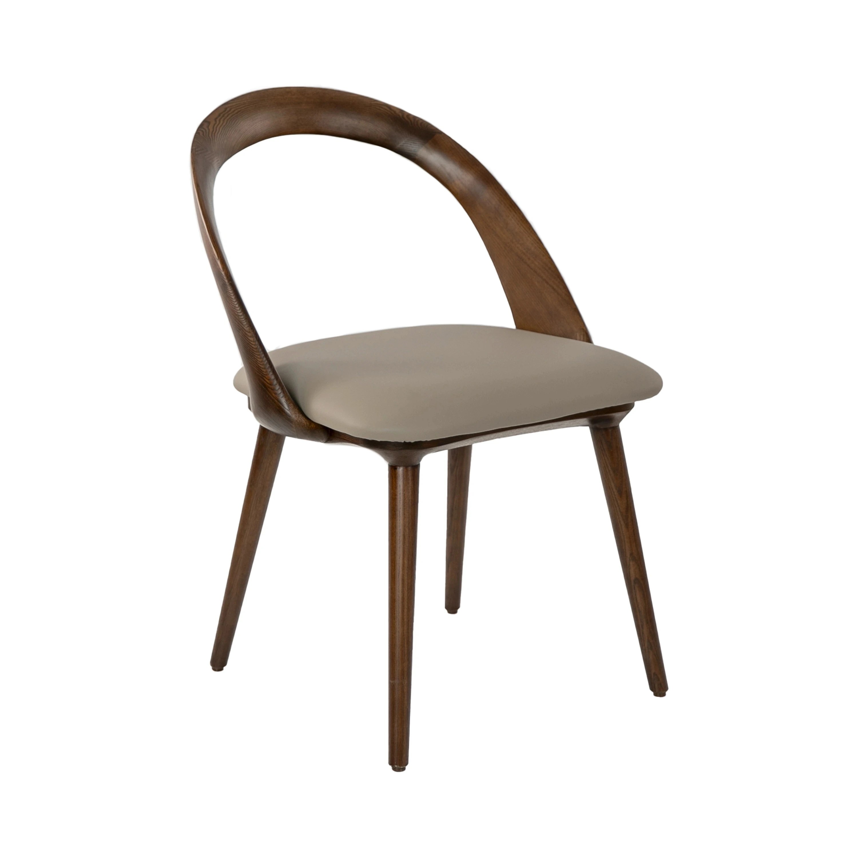 Chaise en similicuir noyer et vison