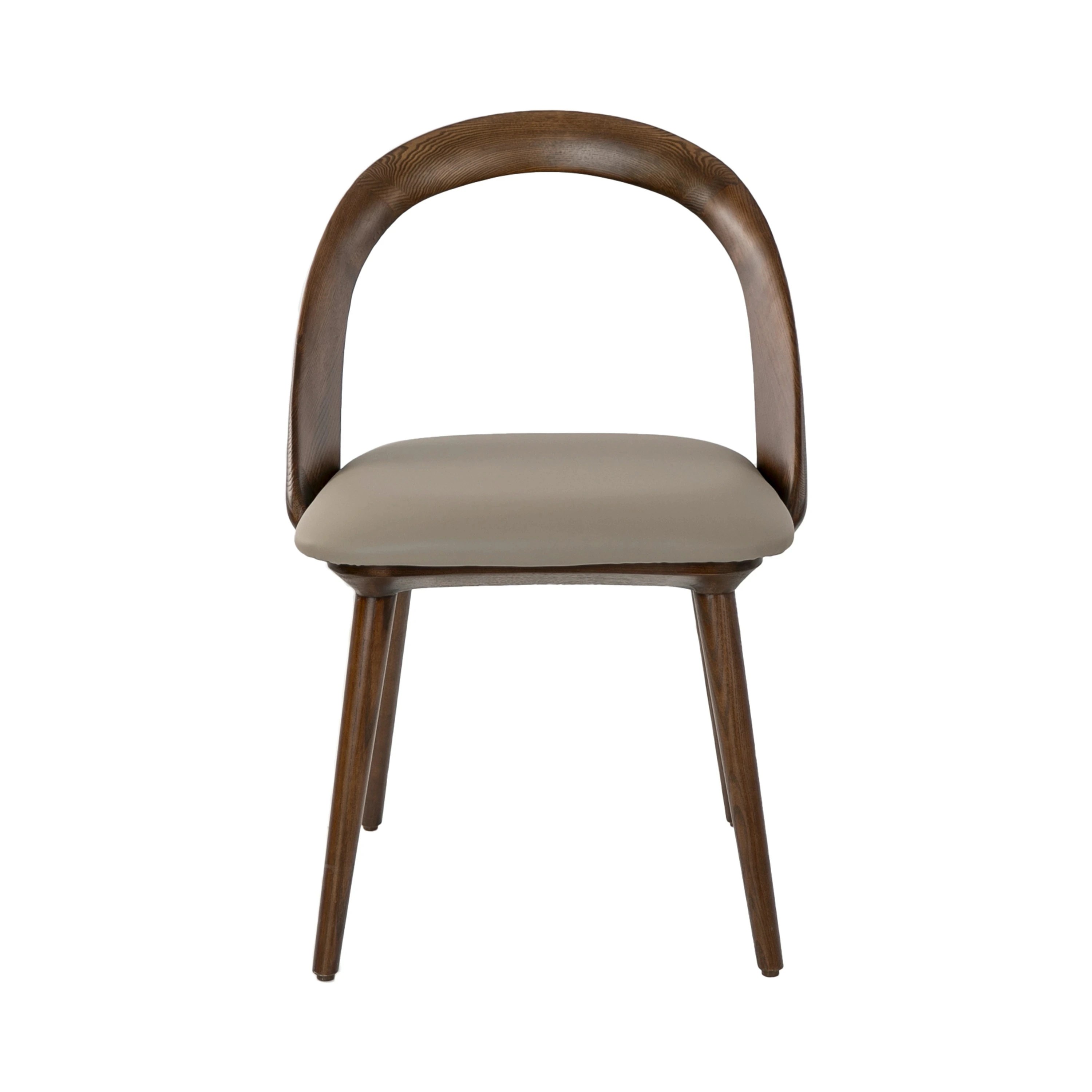 Chaise en similicuir noyer et vison