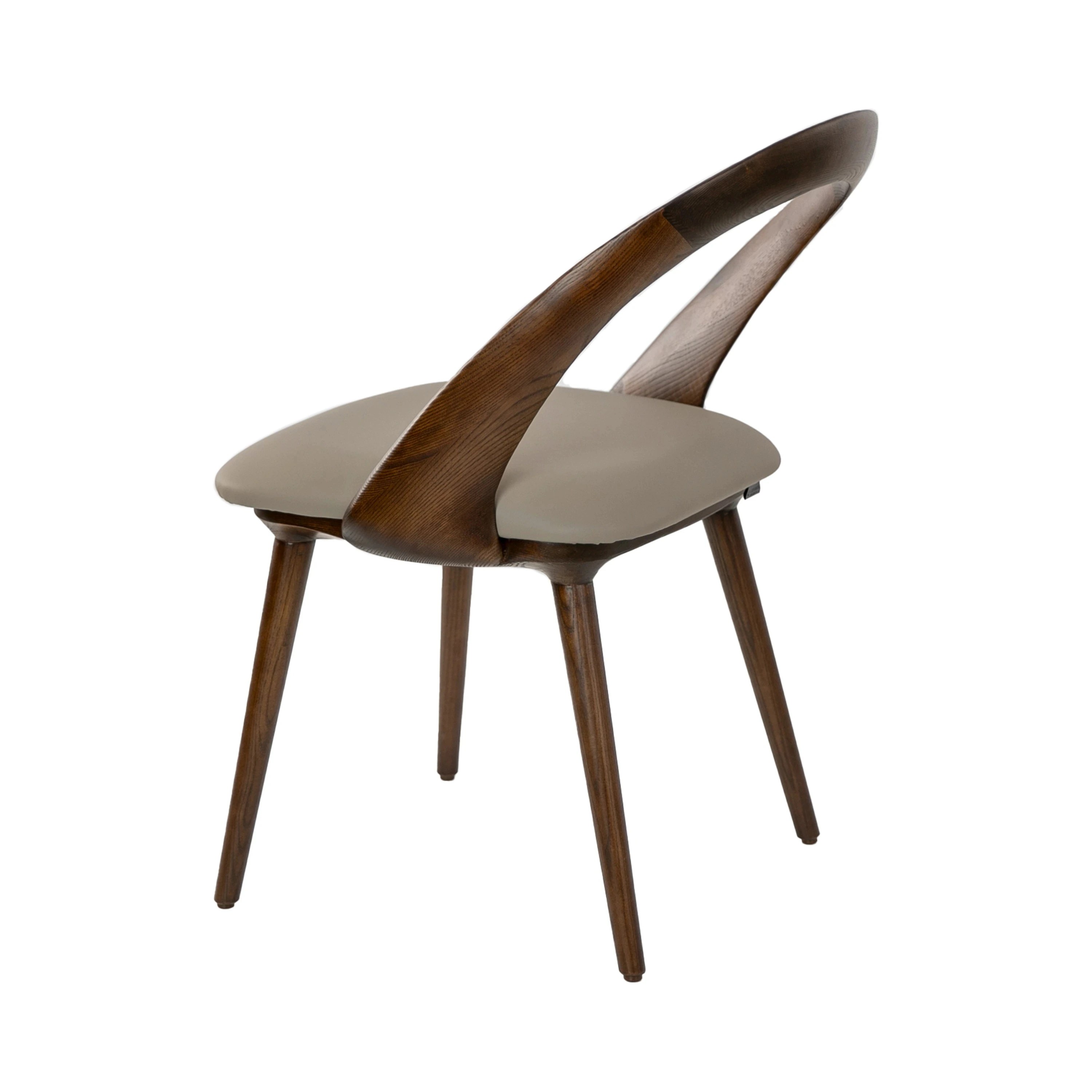 Chaise en similicuir noyer et vison