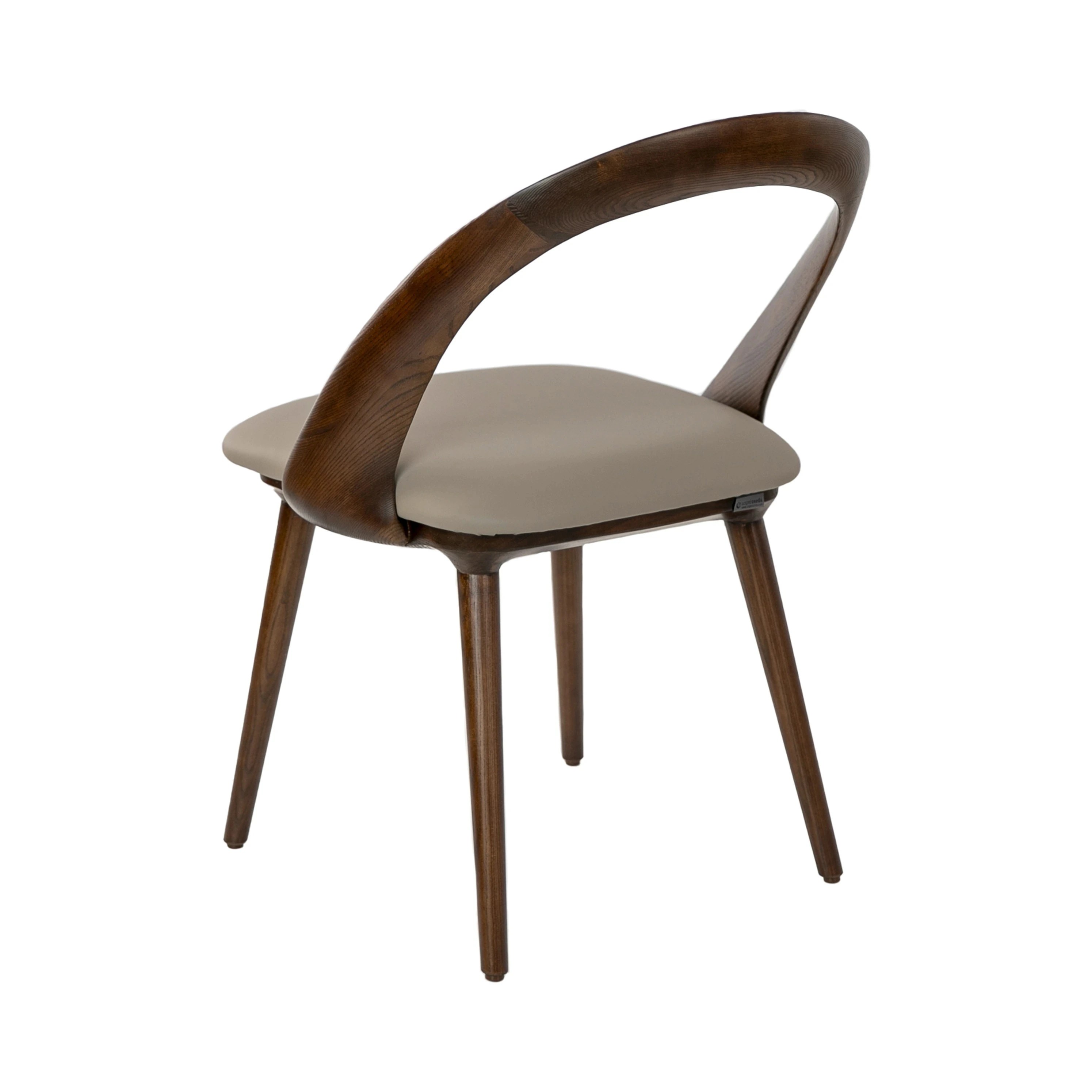 Chaise en similicuir noyer et vison