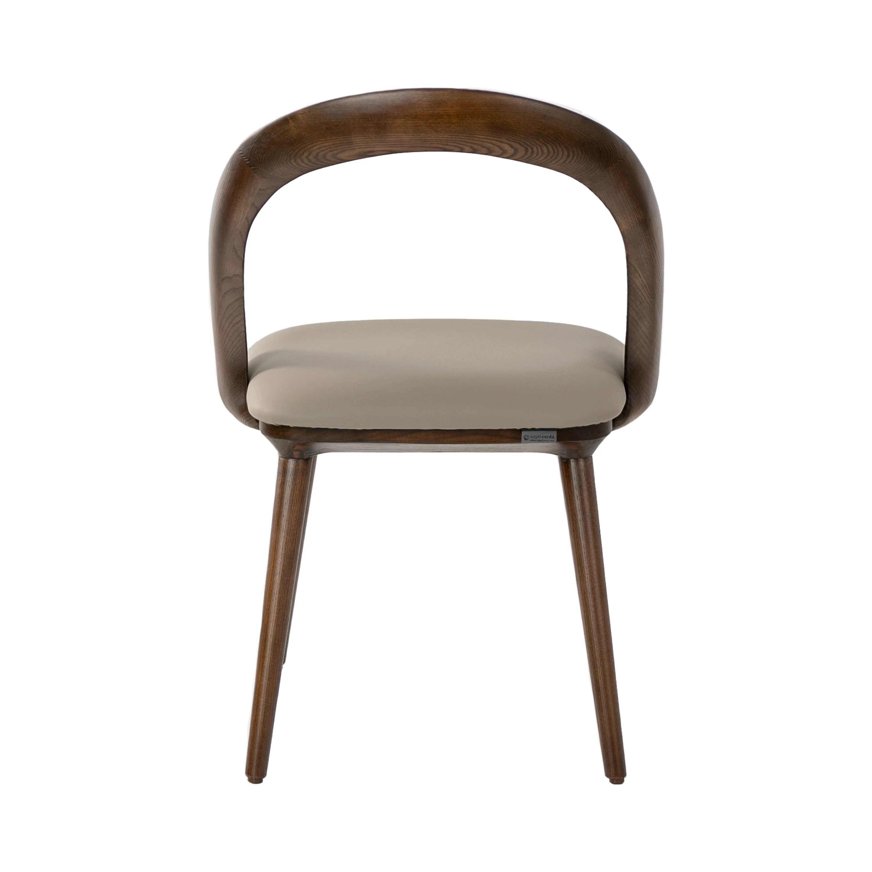 Chaise en similicuir noyer et vison