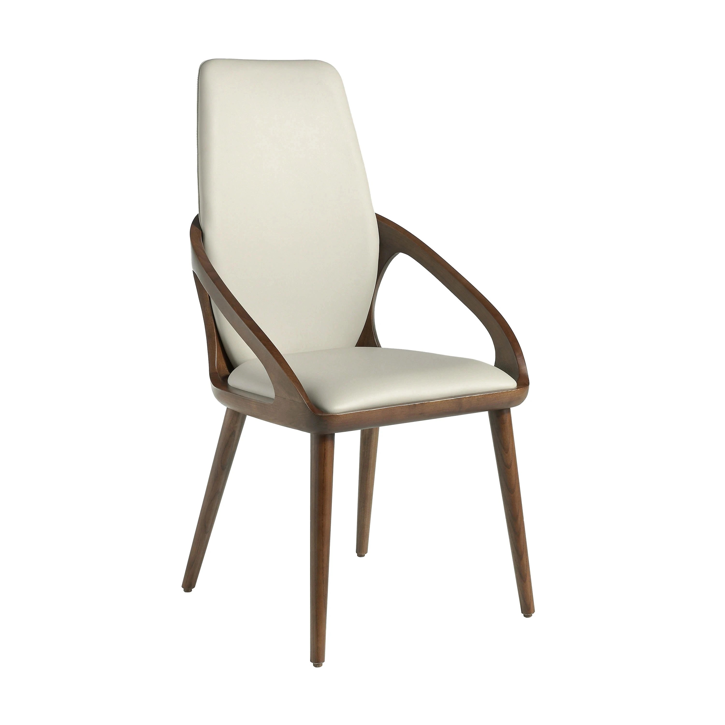 Chaise en similicuir crème