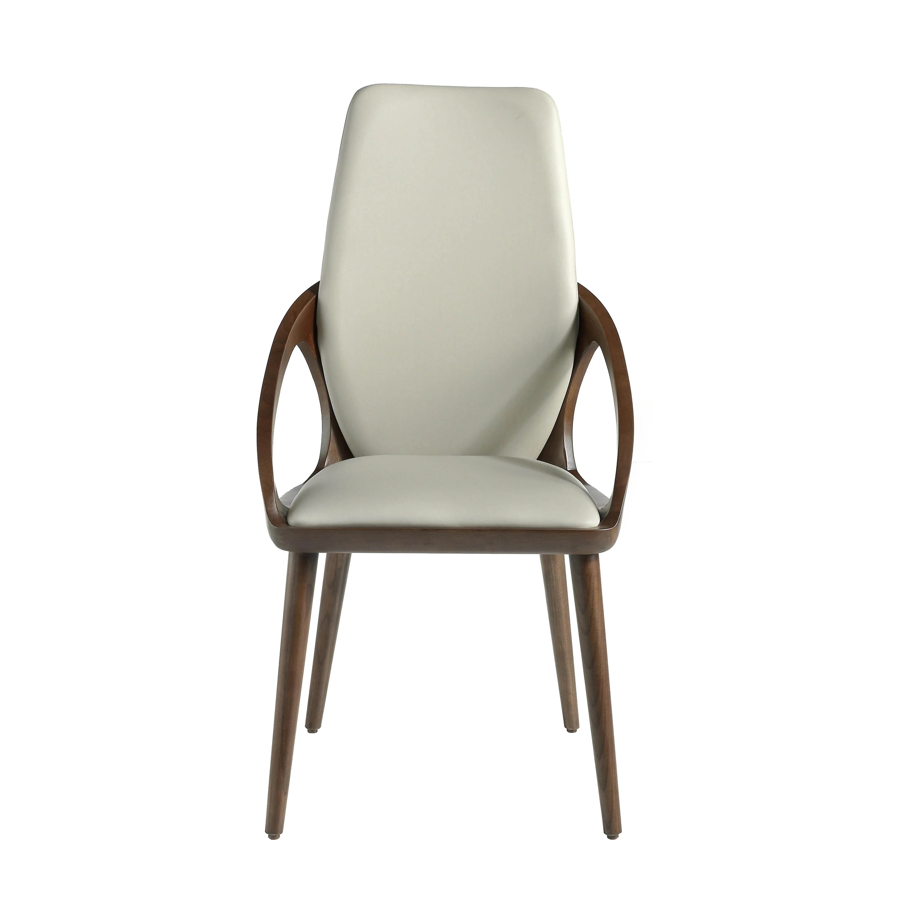 Chaise en similicuir crème