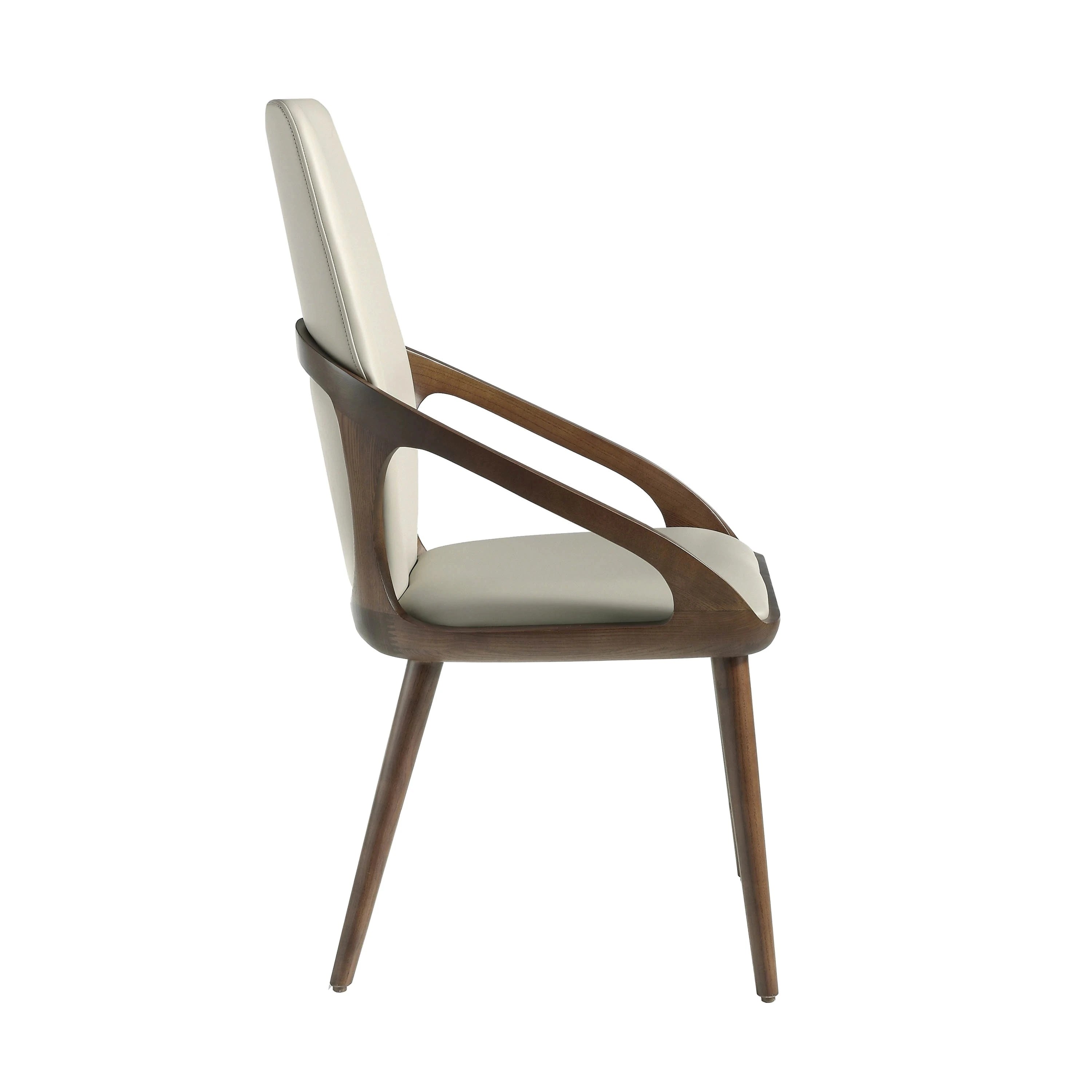 Chaise en similicuir crème