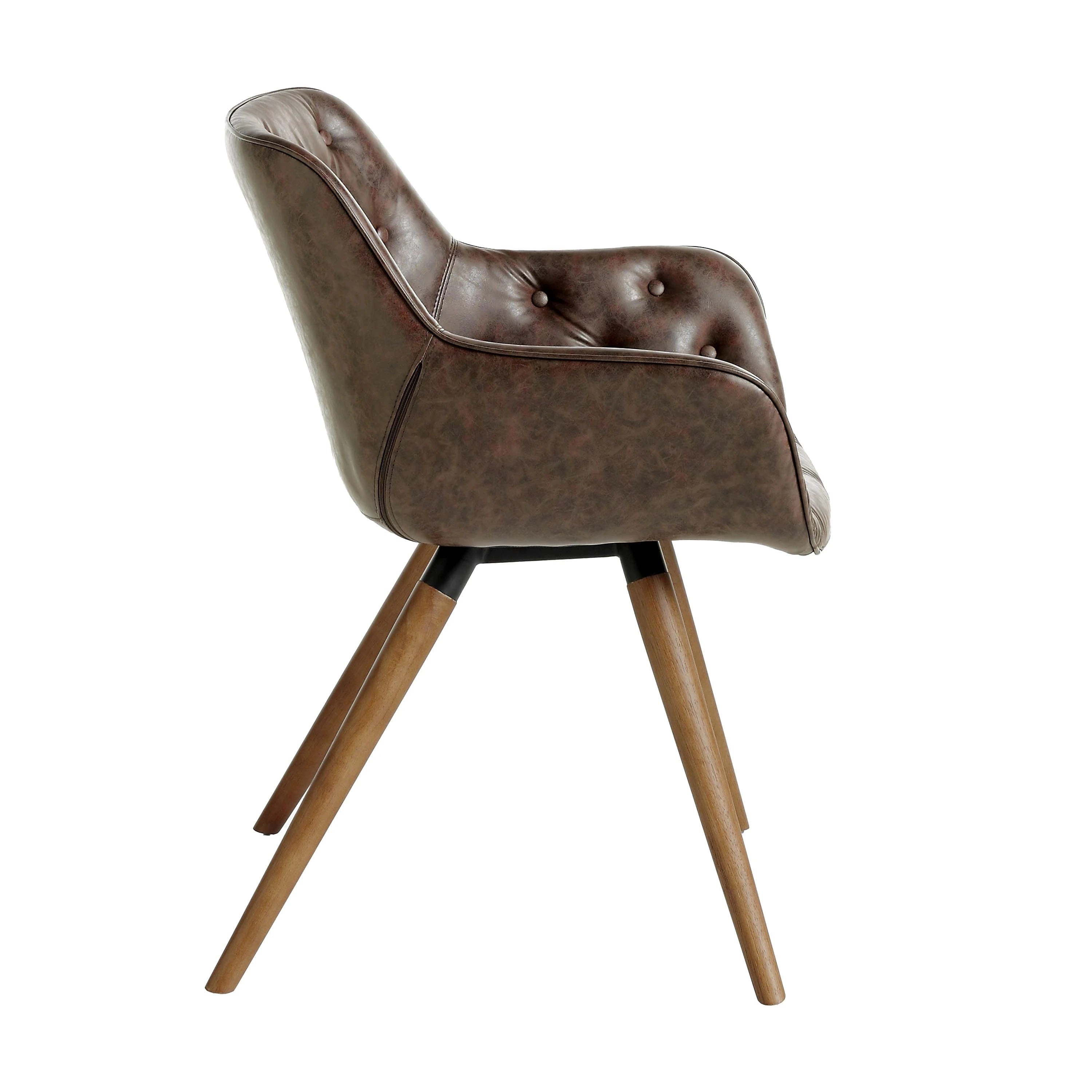 Chaise en similicuir marron chocolat