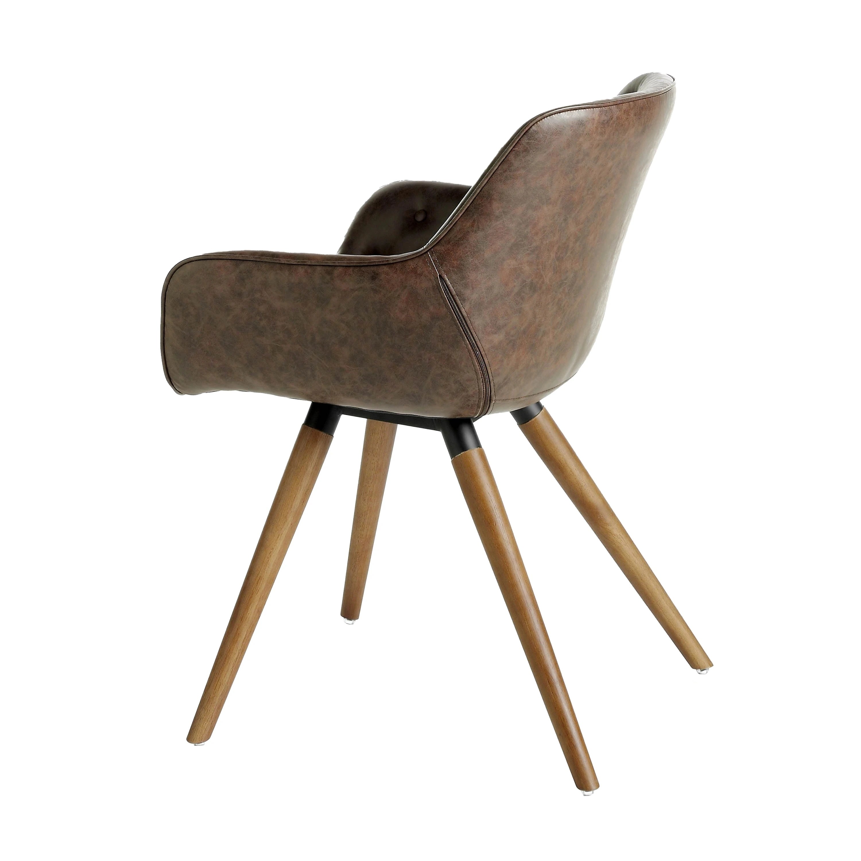 Chaise en similicuir marron chocolat