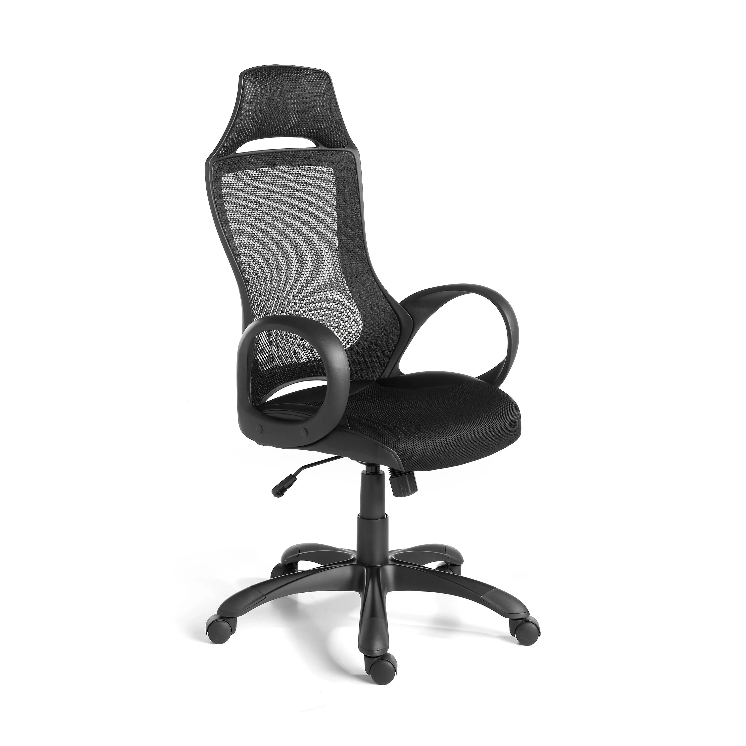 Fauteuil de bureau pivotante en tissu noir