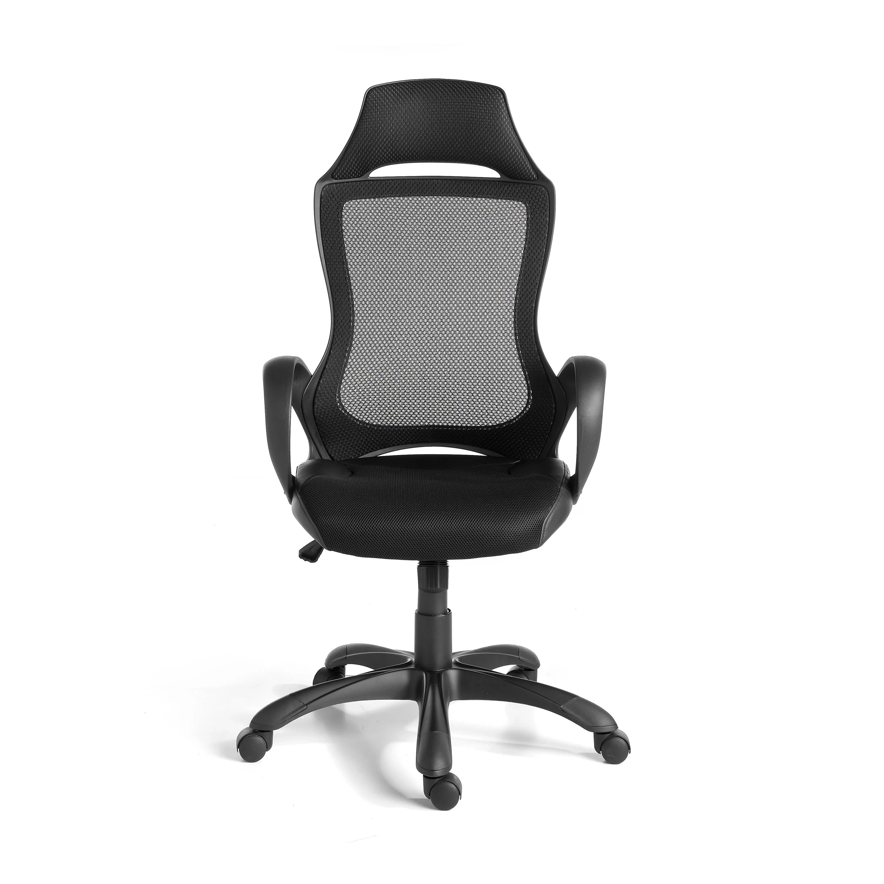 Fauteuil de bureau pivotante en tissu noir