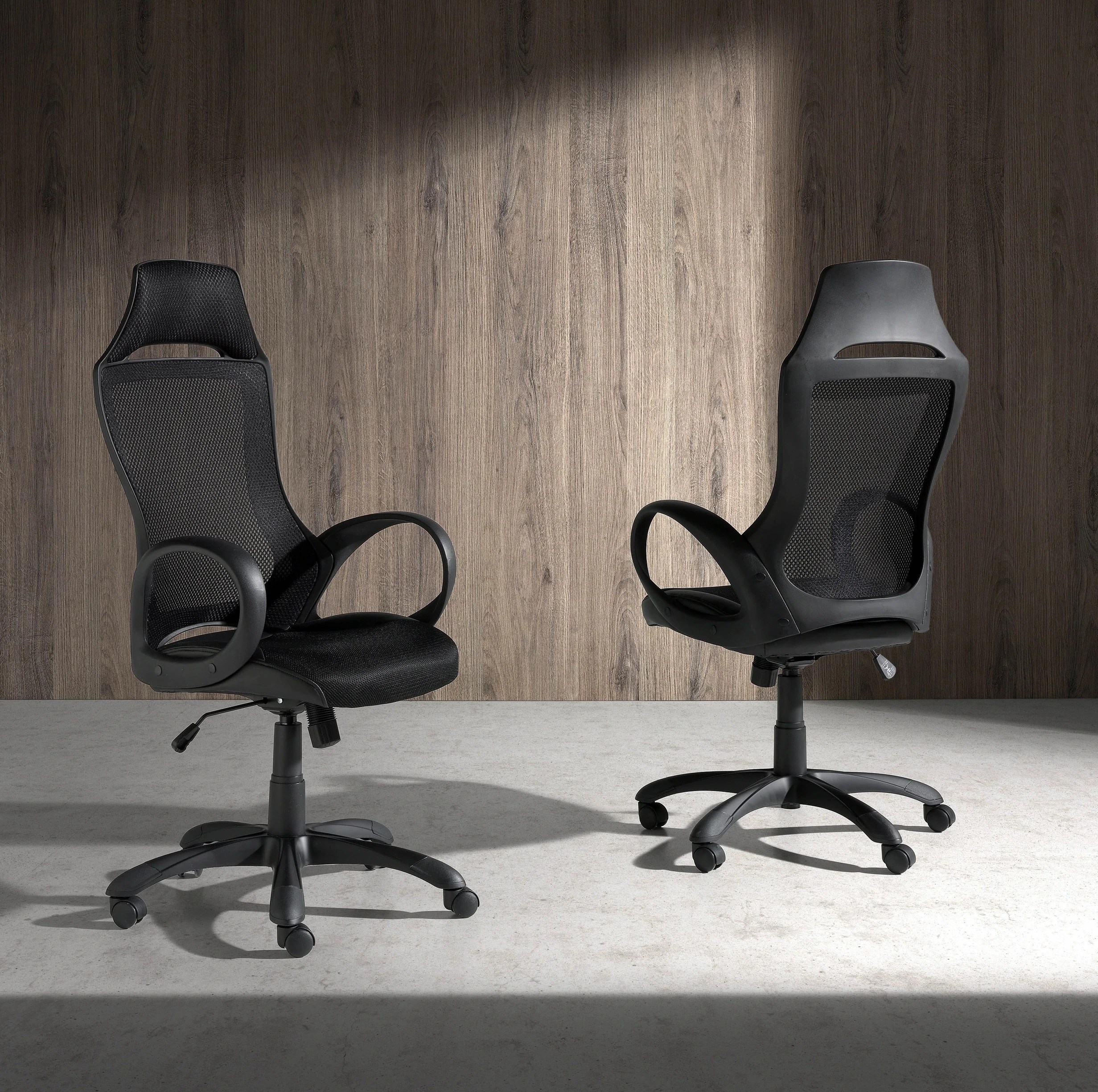 Fauteuil de bureau pivotante en tissu noir
