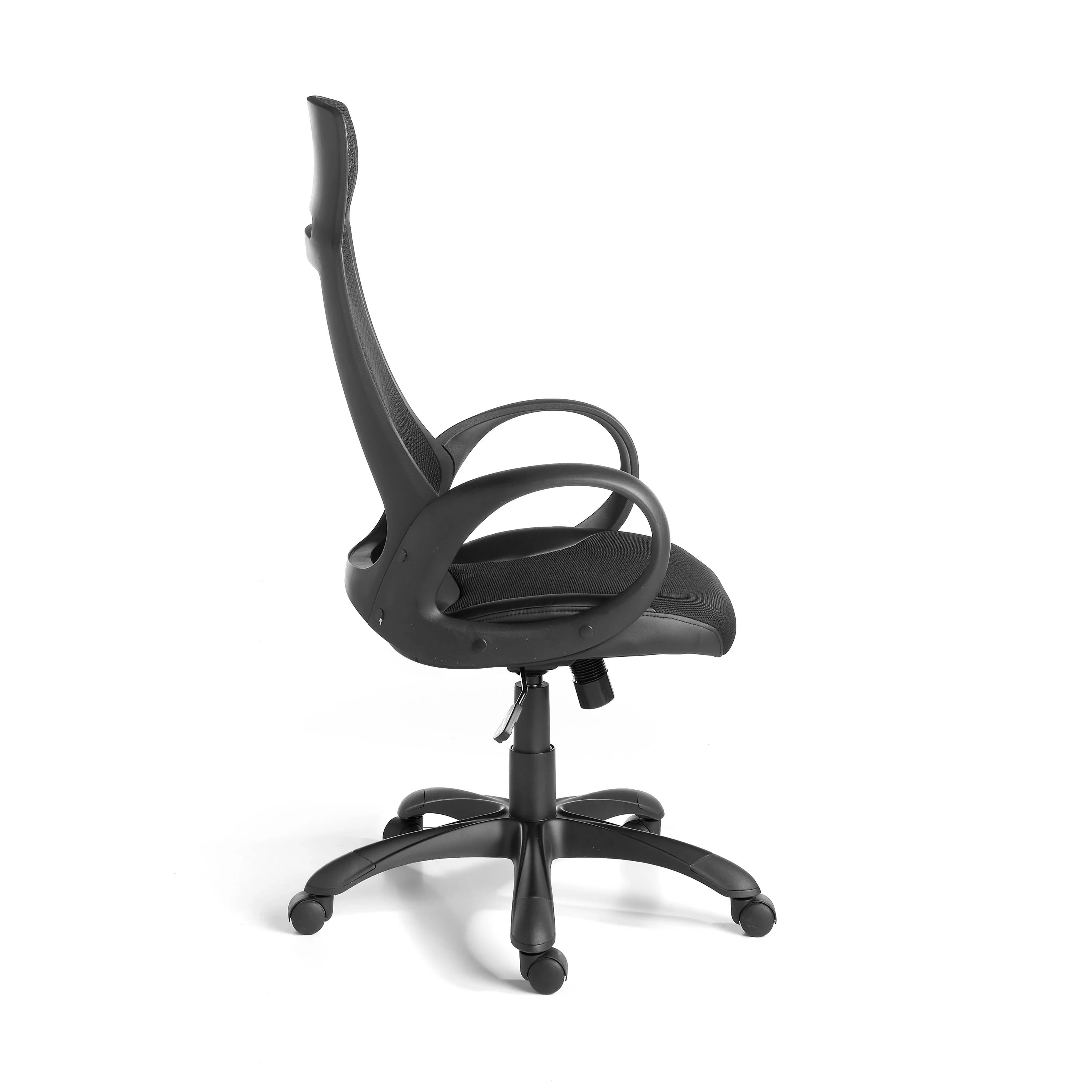 Fauteuil de bureau pivotante en tissu noir