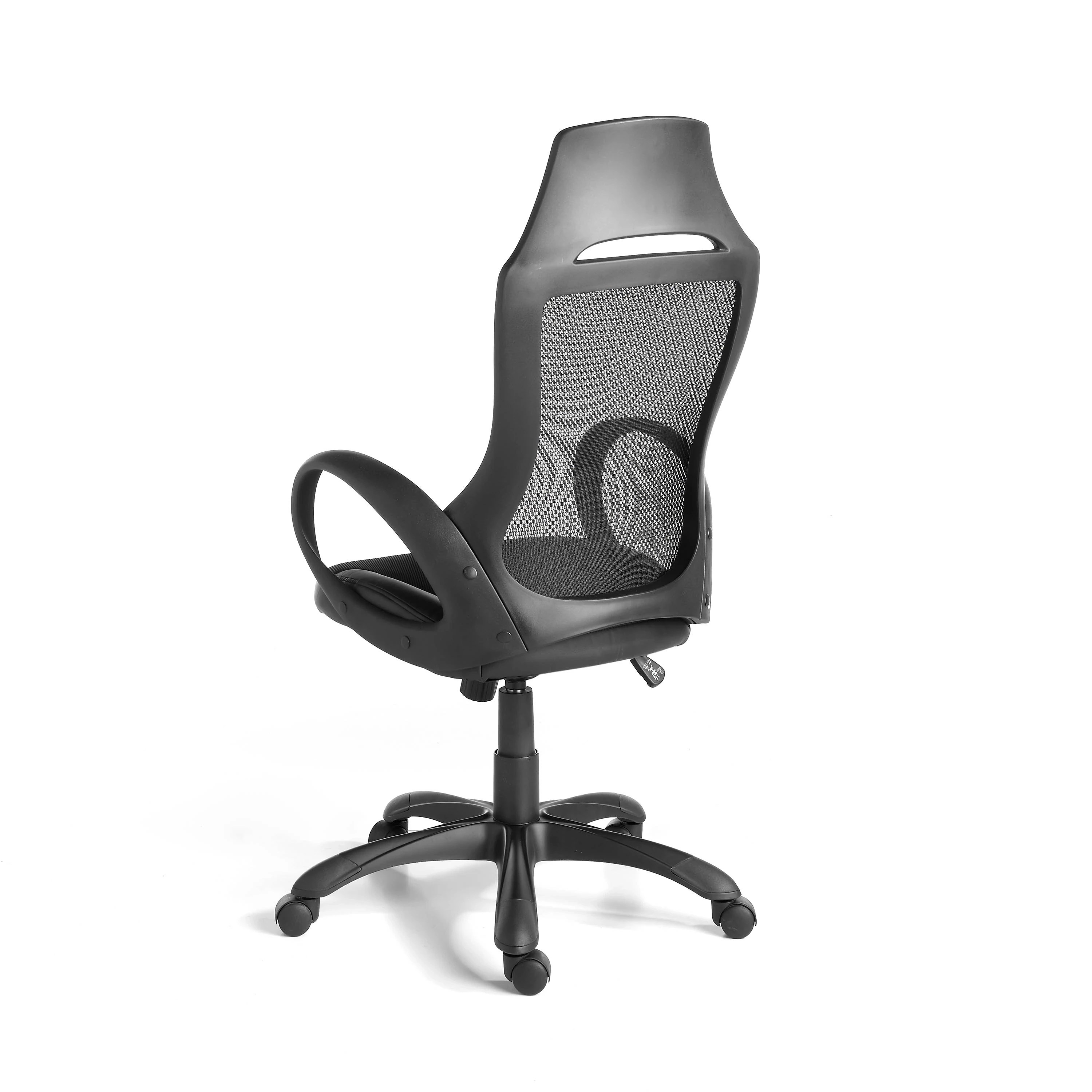 Fauteuil de bureau pivotante en tissu noir