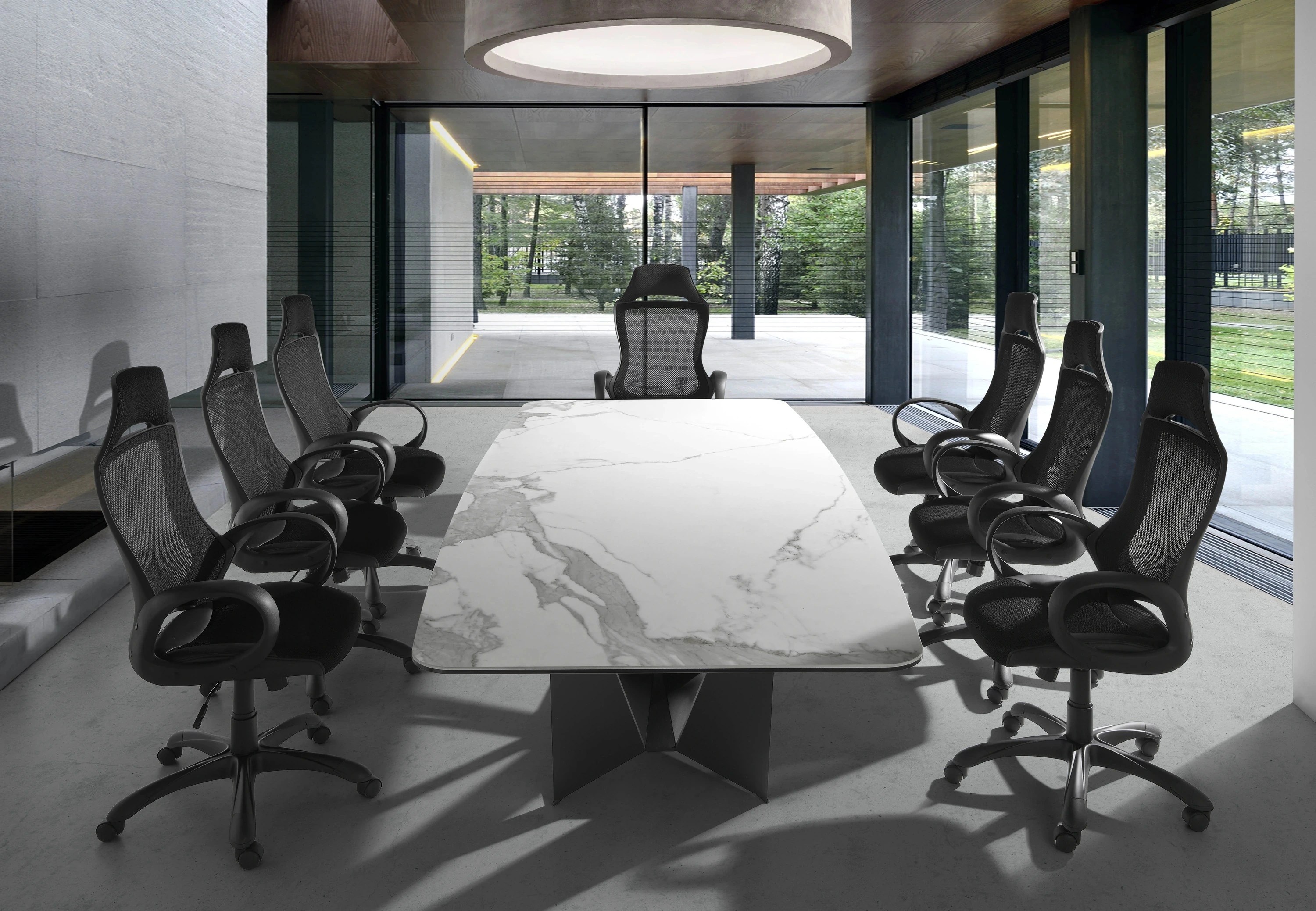 Fauteuil de bureau pivotante en tissu noir