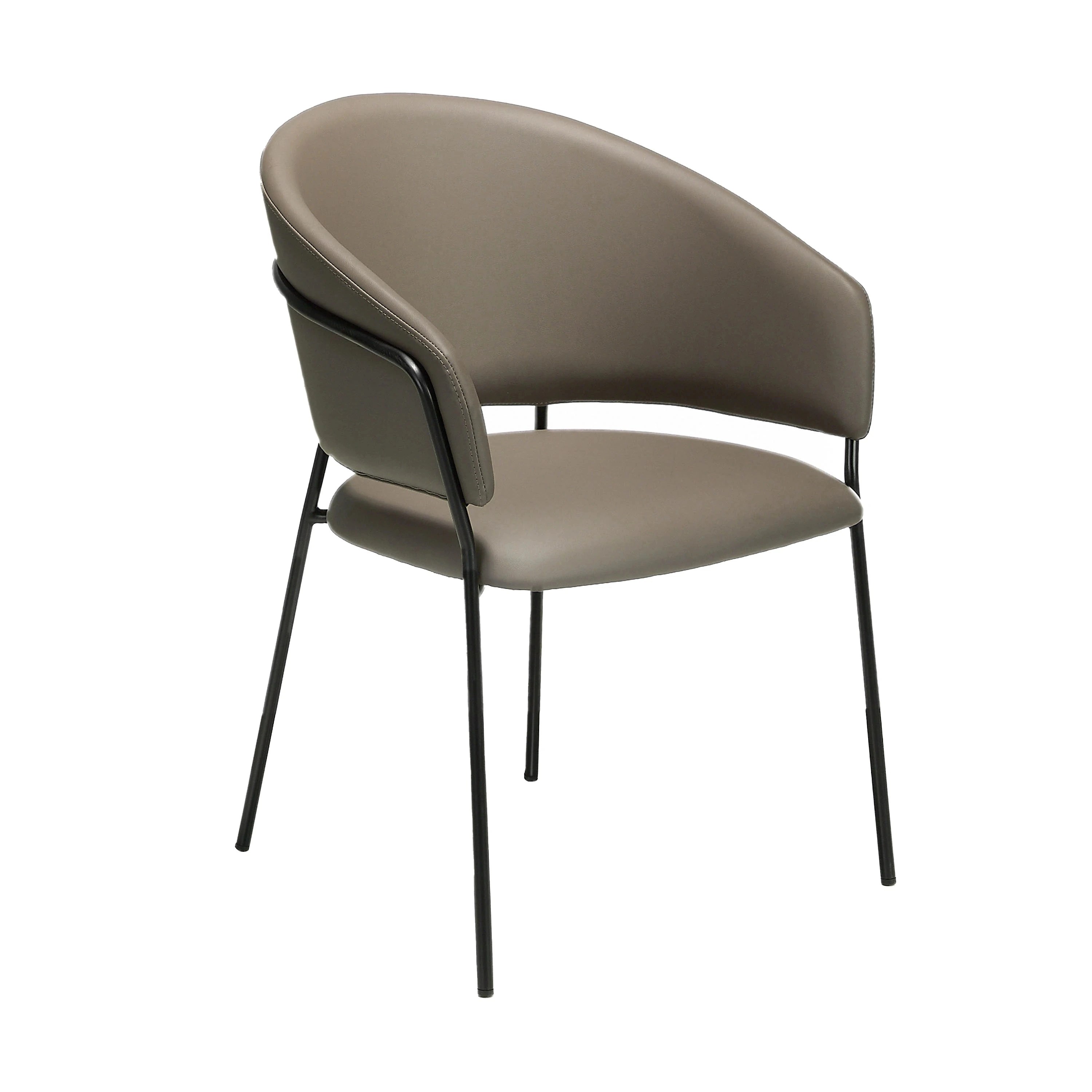 Chaise en similicuir vison foncé