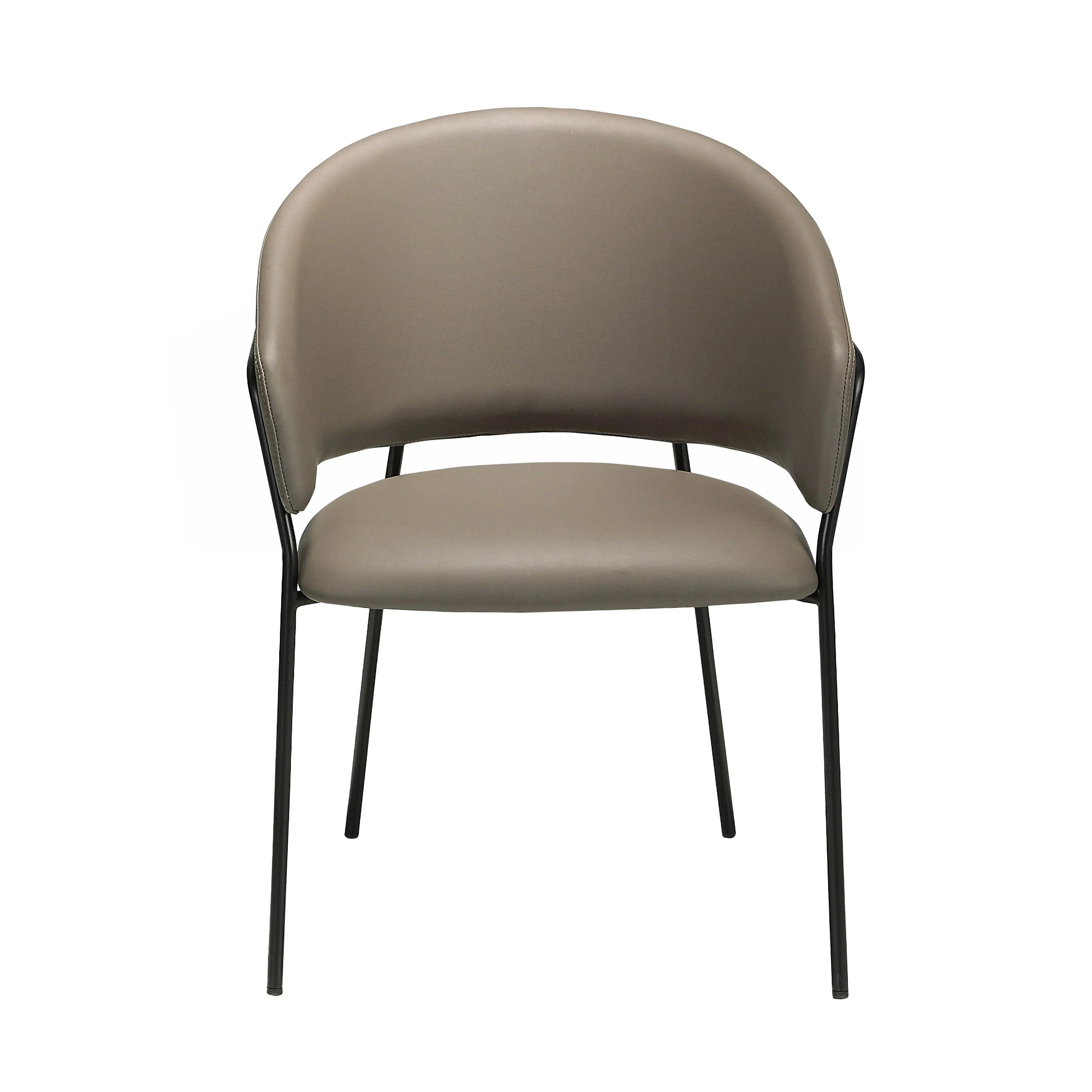 Chaise en similicuir vison foncé