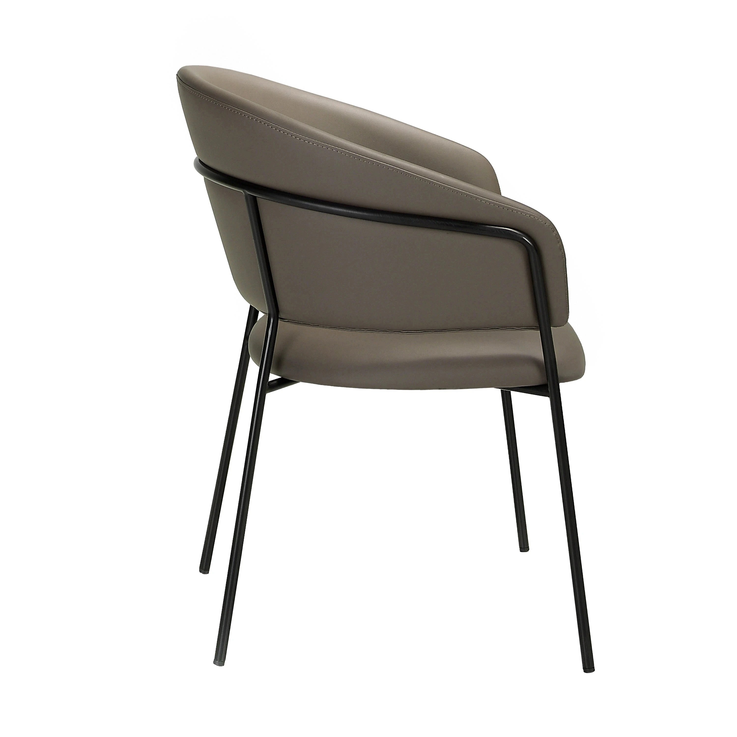 Chaise en similicuir vison foncé