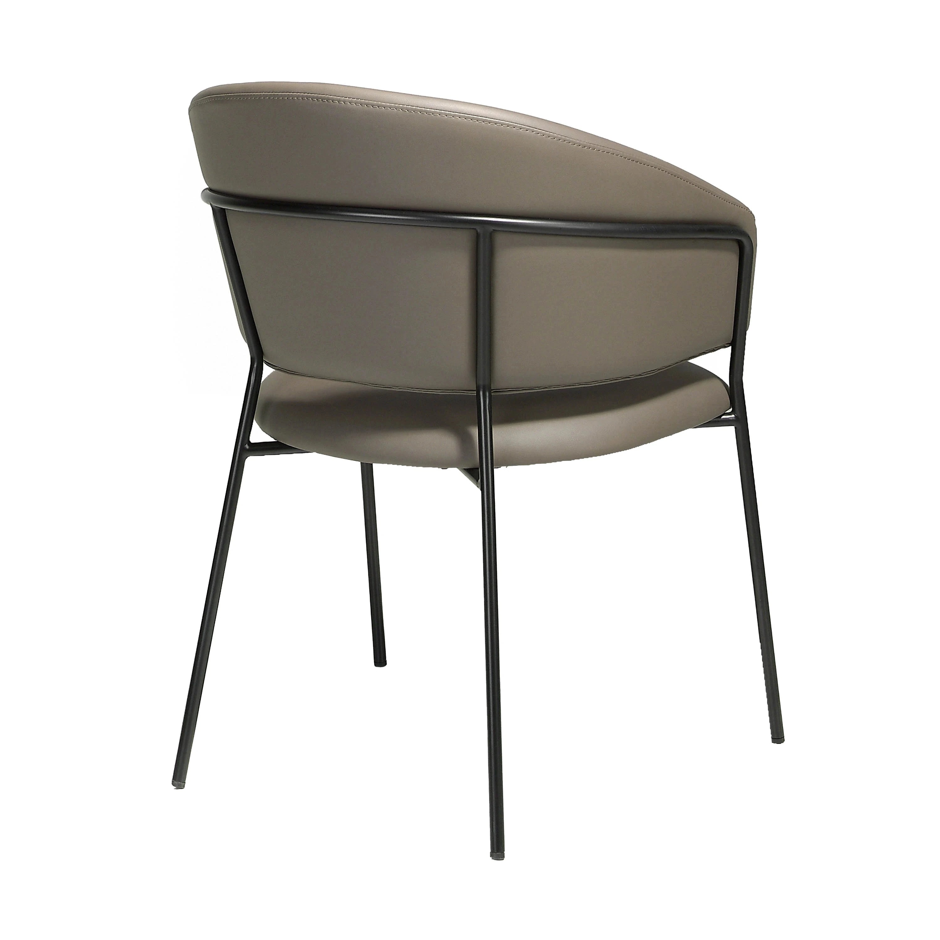 Chaise en similicuir vison foncé