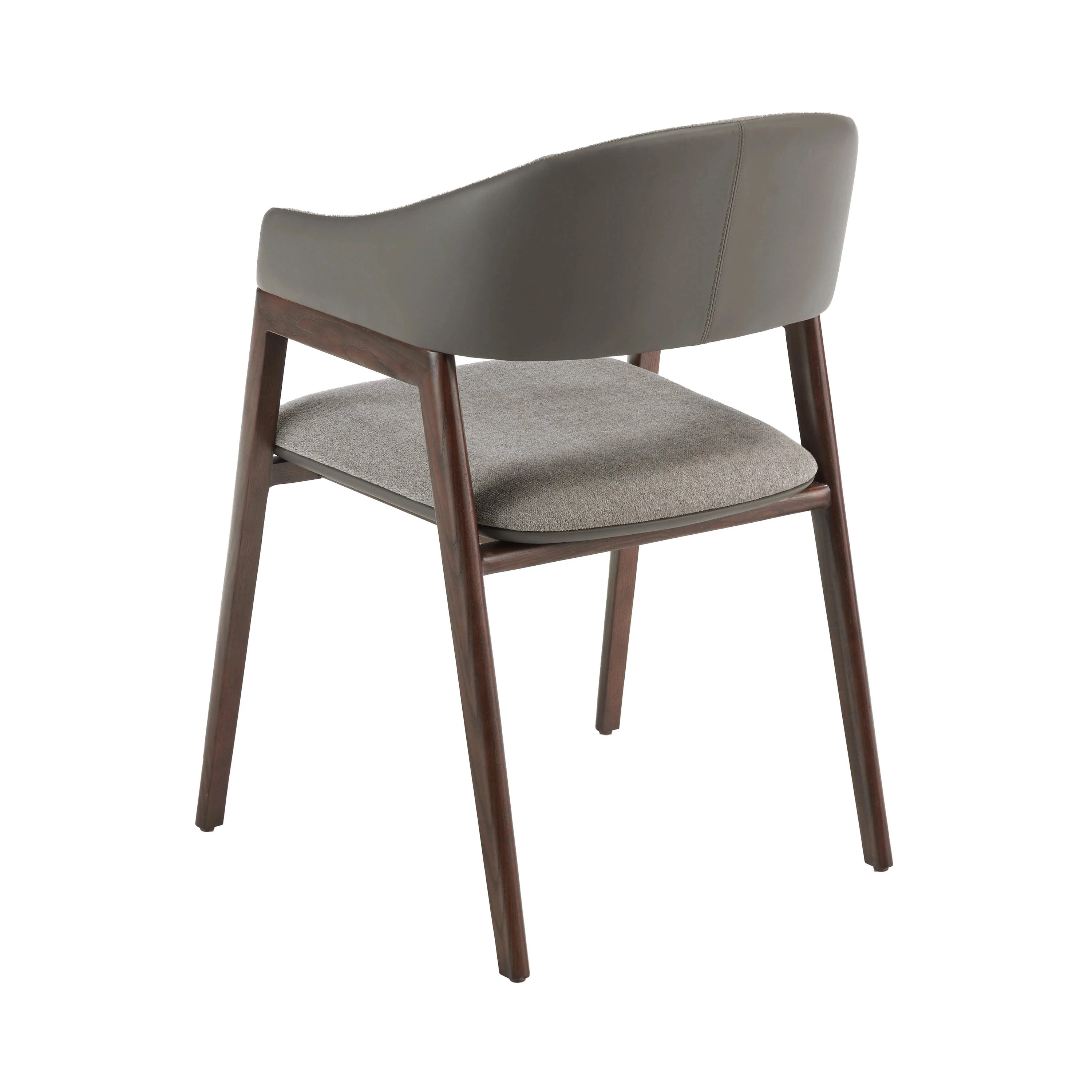 Chaise en tissu gris et vison foncé en similicuir