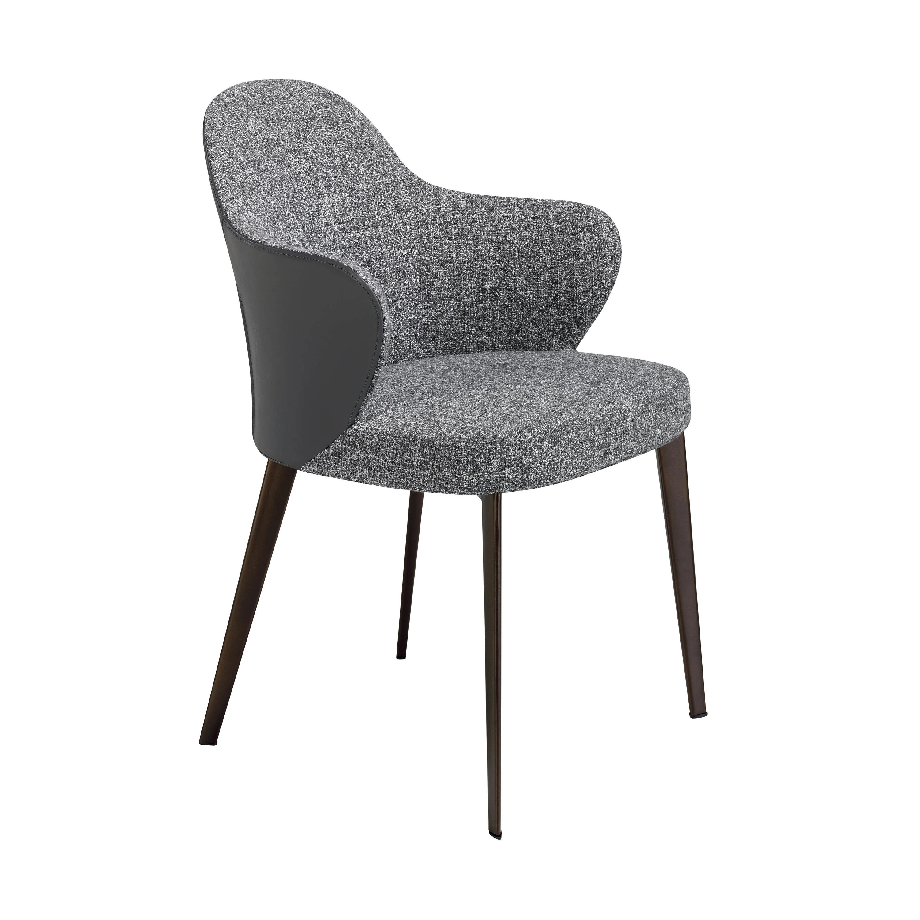 Chaise en tissu et similicuir gris foncé