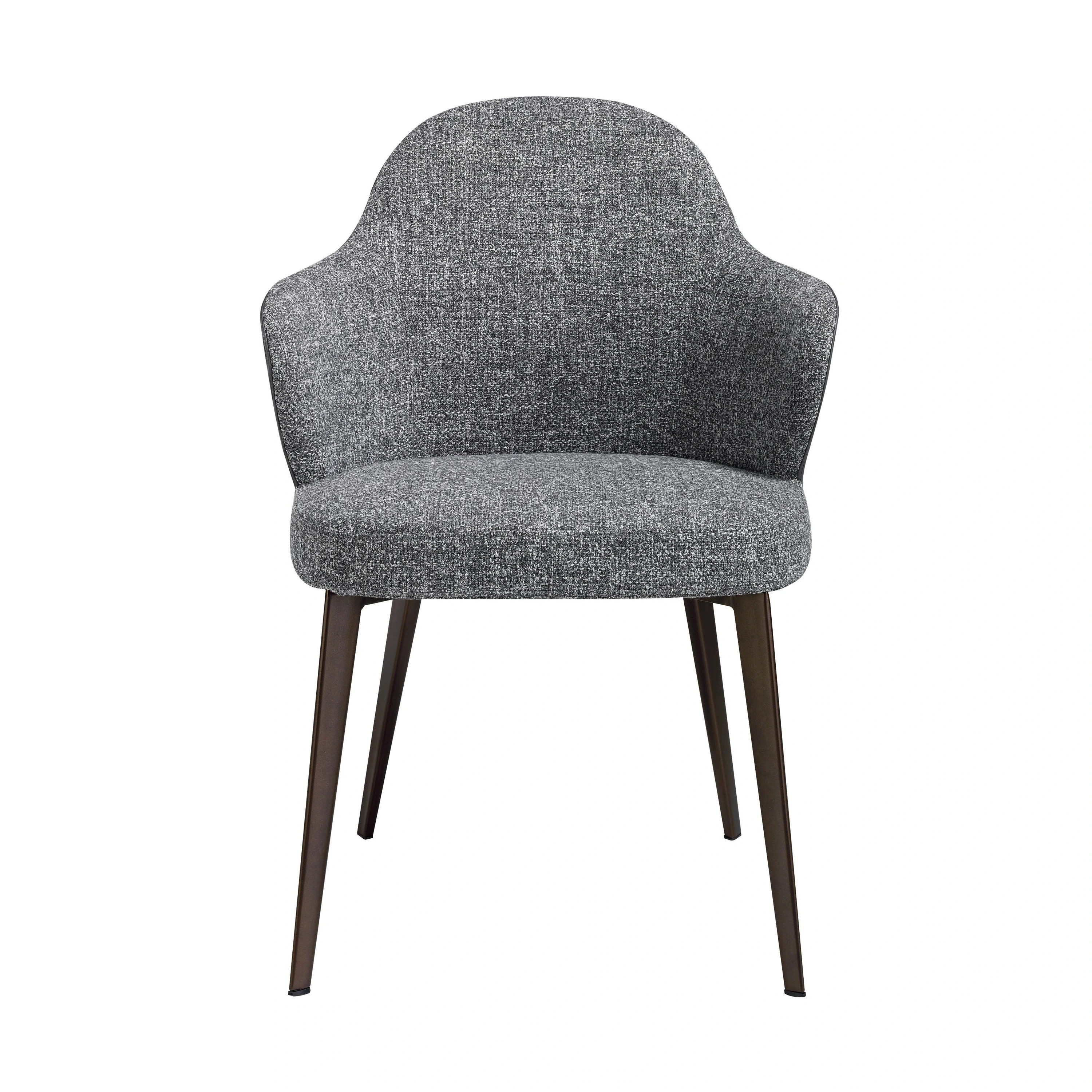 Chaise en tissu et similicuir gris foncé
