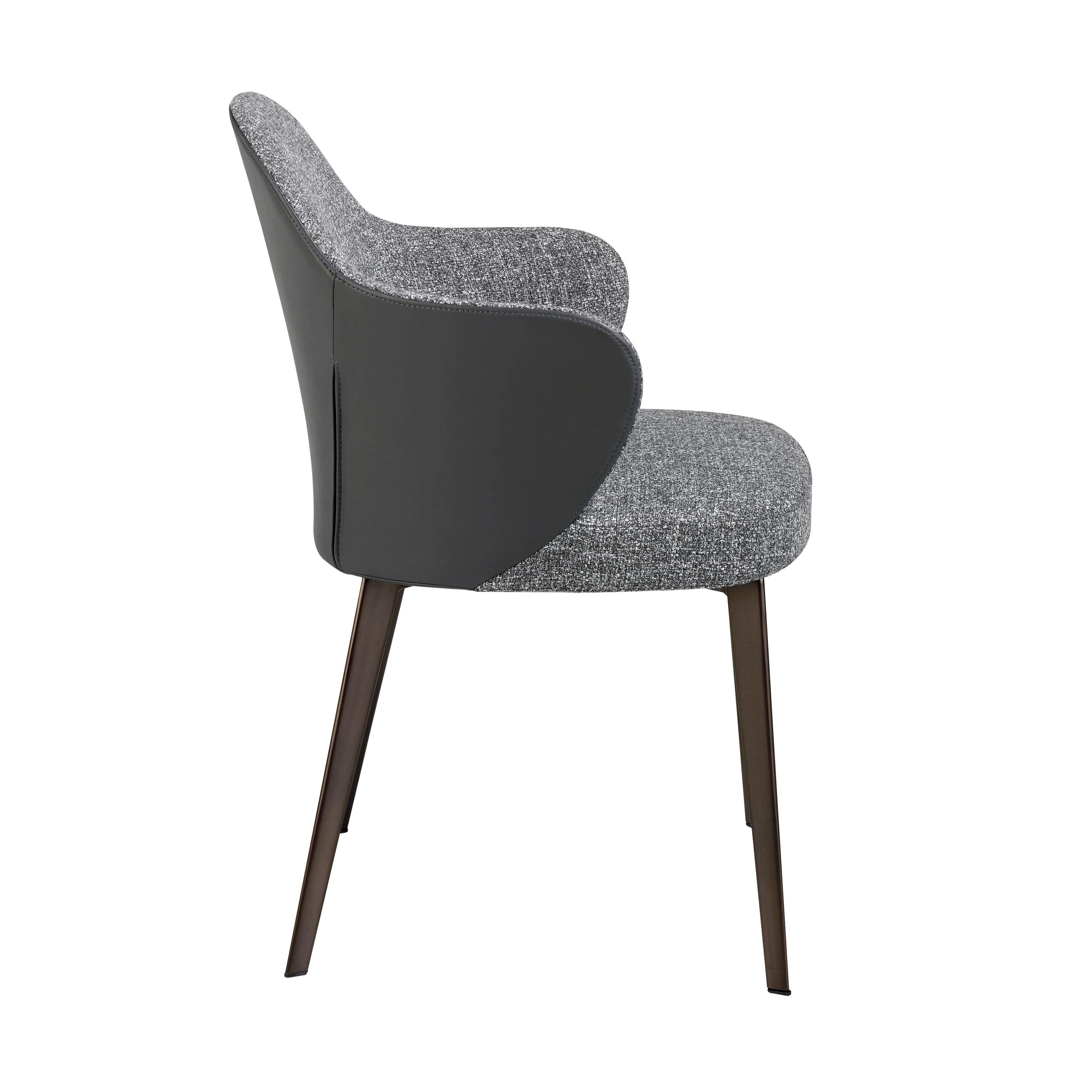 Chaise en tissu et similicuir gris foncé