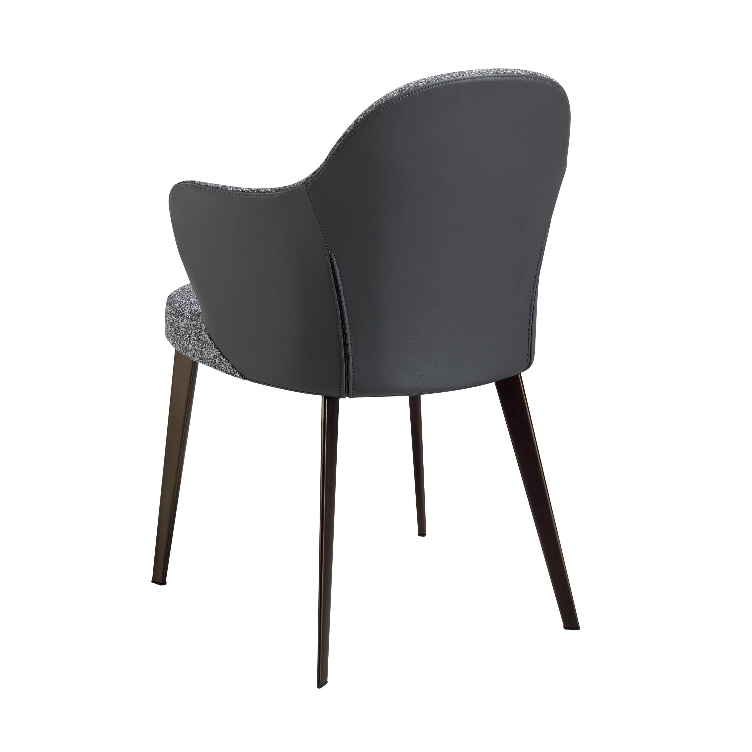 Chaise en tissu et similicuir gris foncé