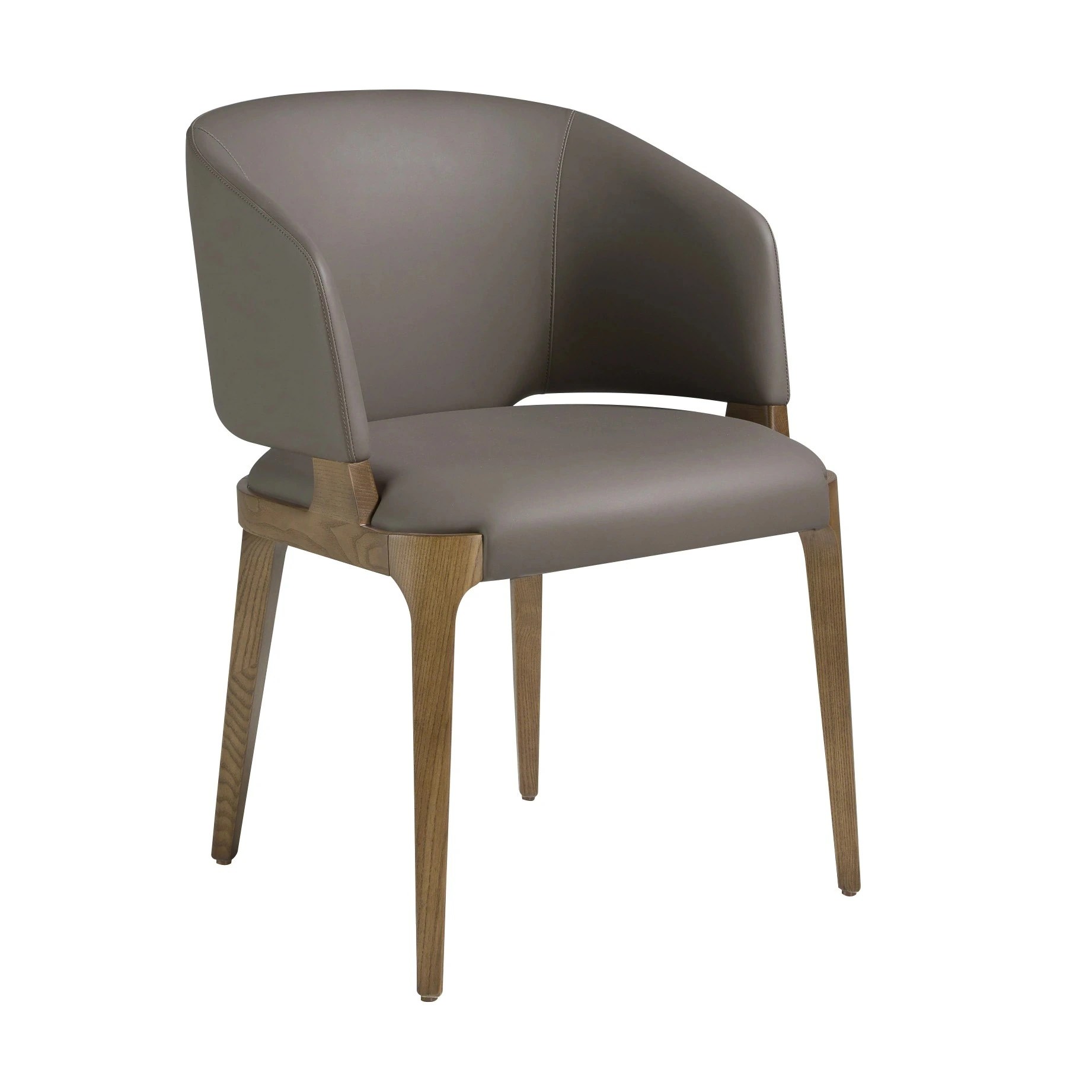 Chaise en similicuir taupe foncé