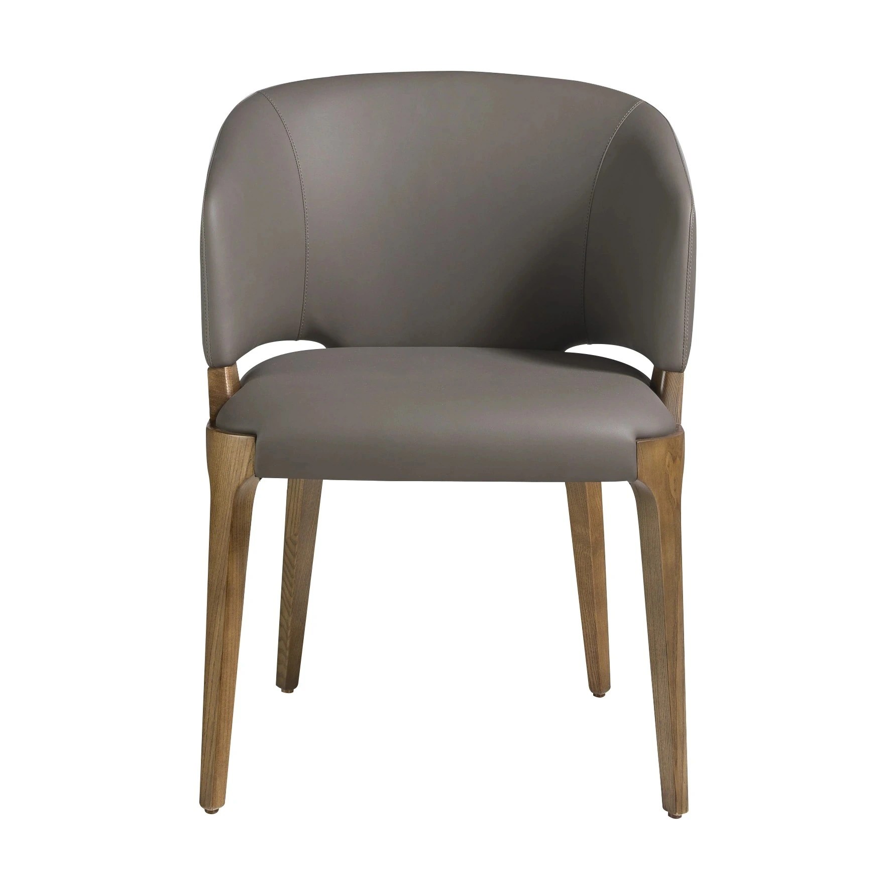 Chaise en similicuir taupe foncé