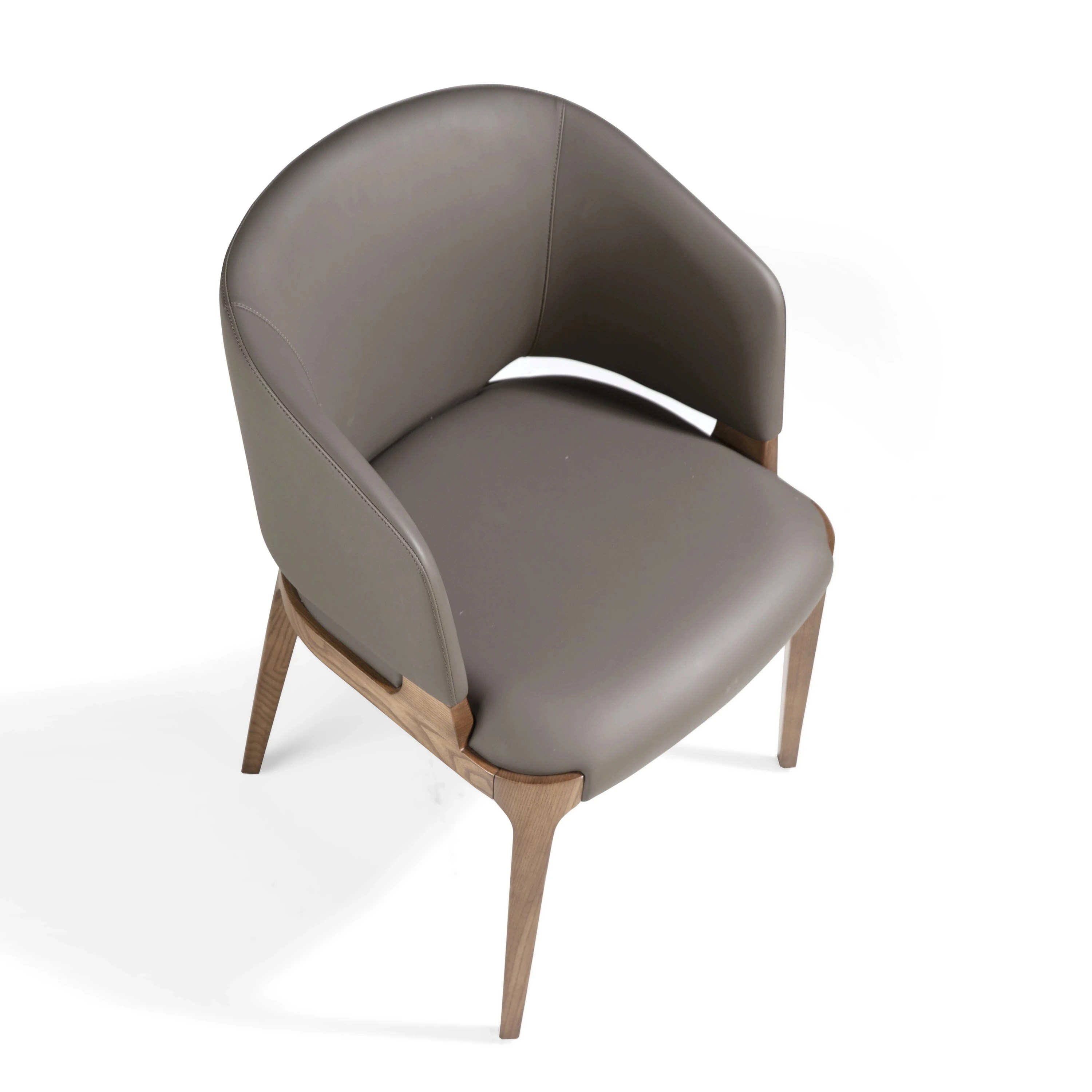 Chaise en similicuir taupe foncé