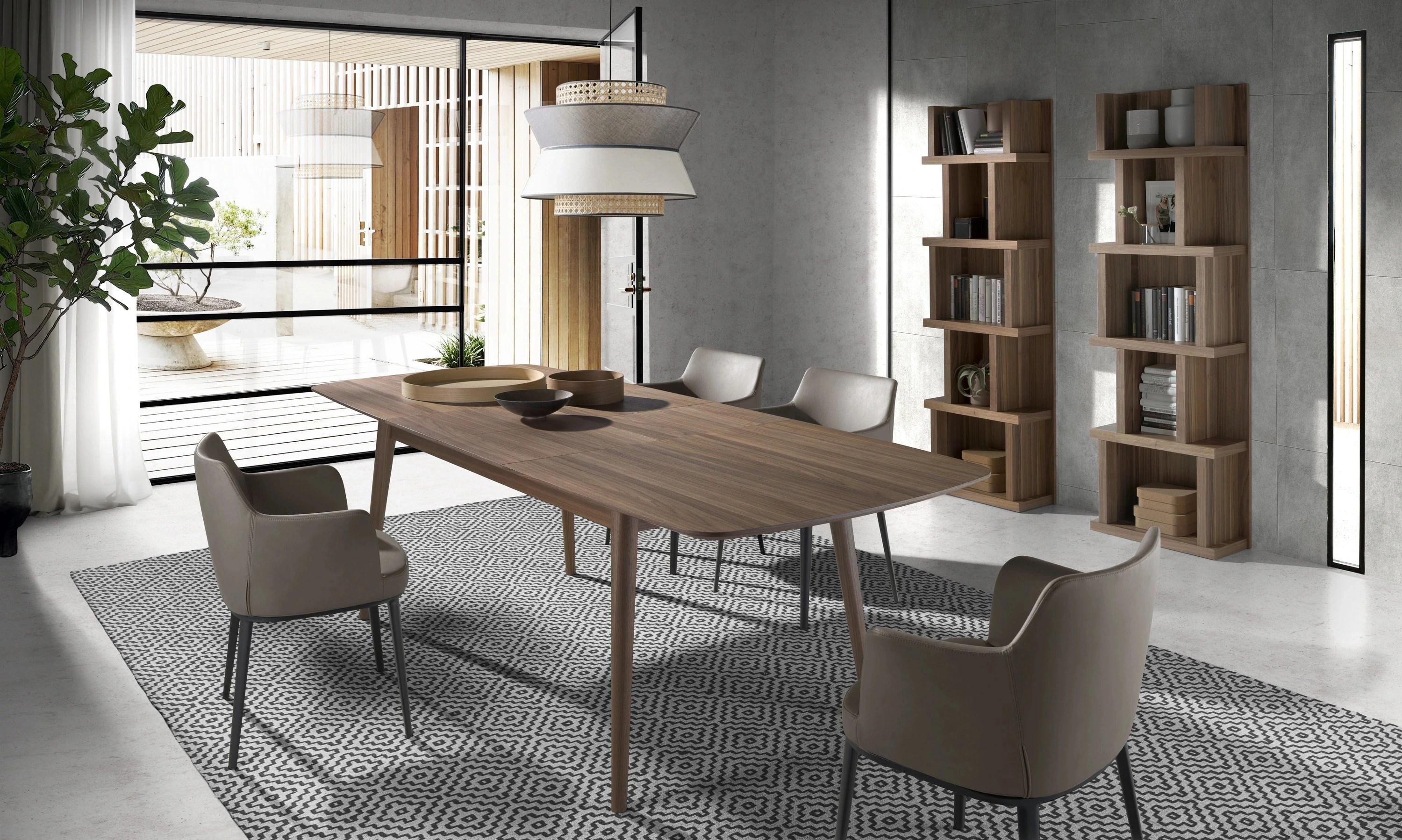 Chaise en tissu vison