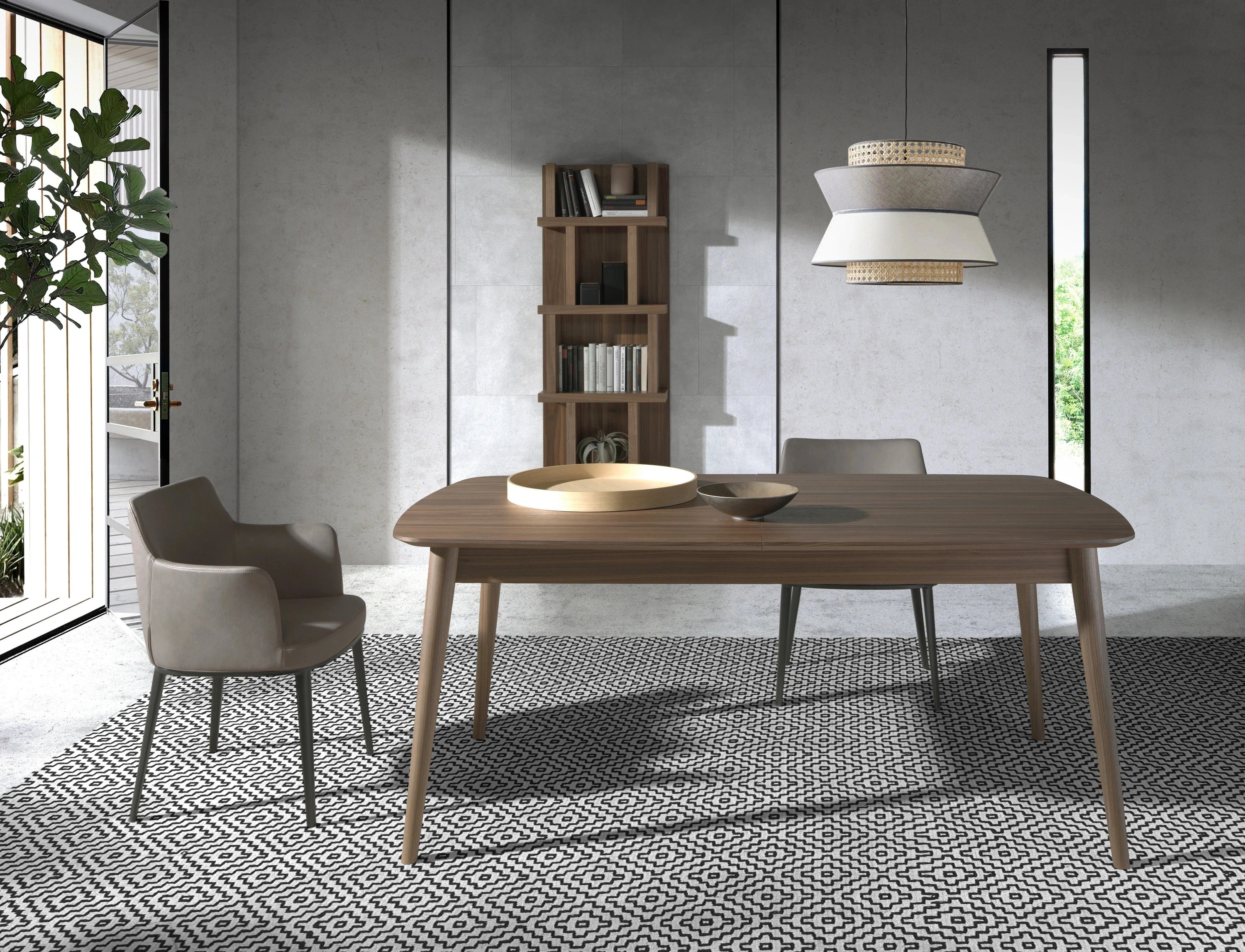 Chaise en tissu vison