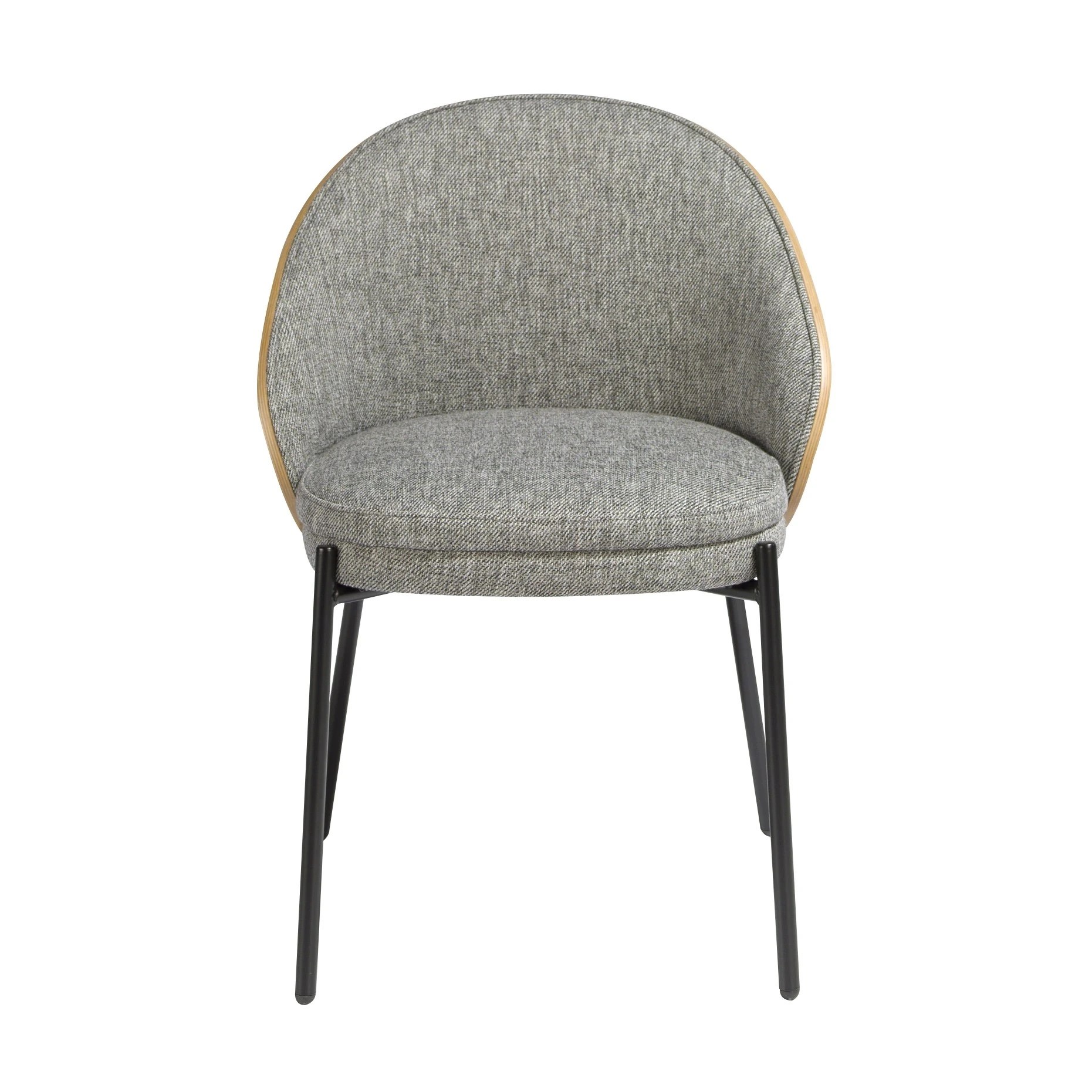 Chaise en tissu gris et noyer