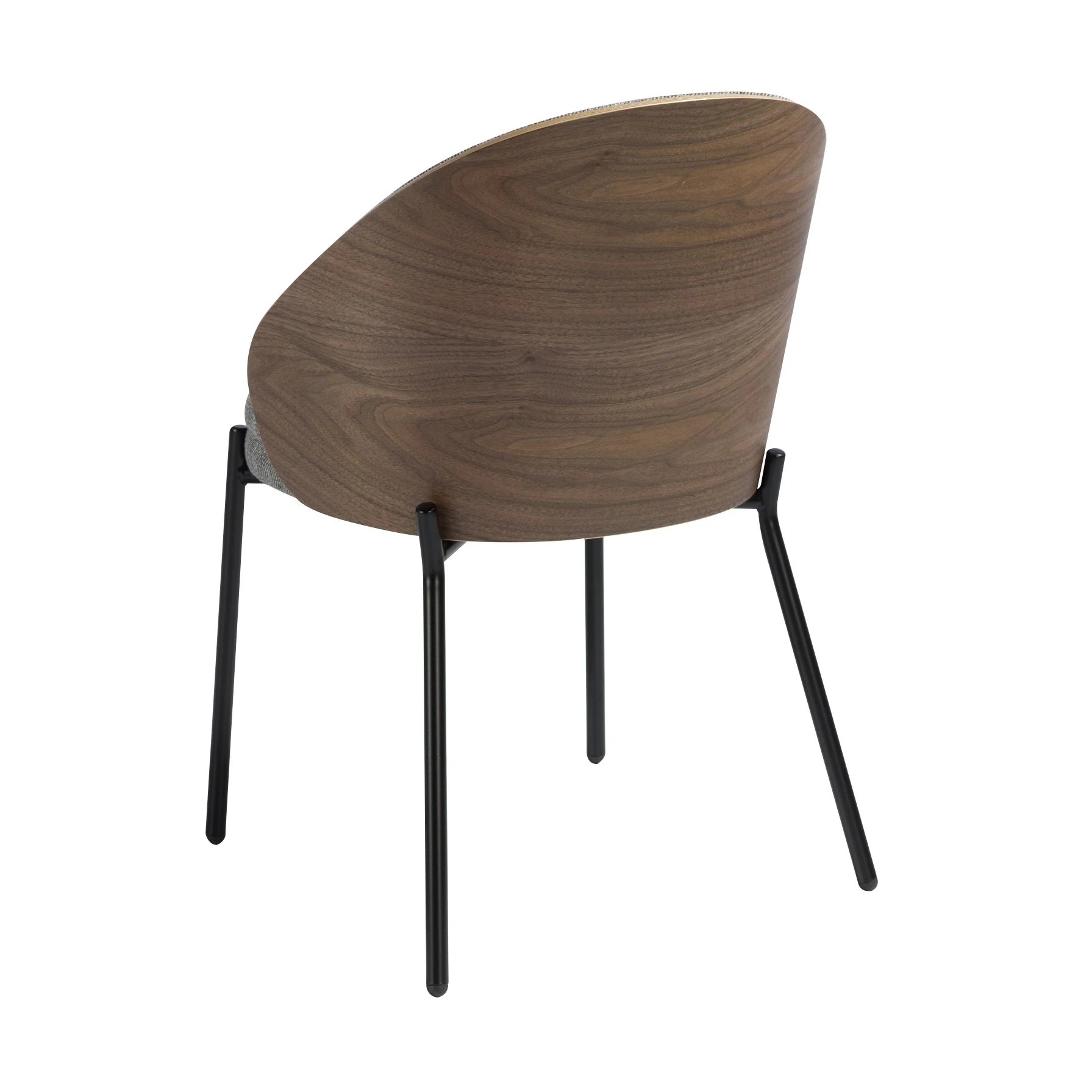 Chaise en tissu gris et noyer