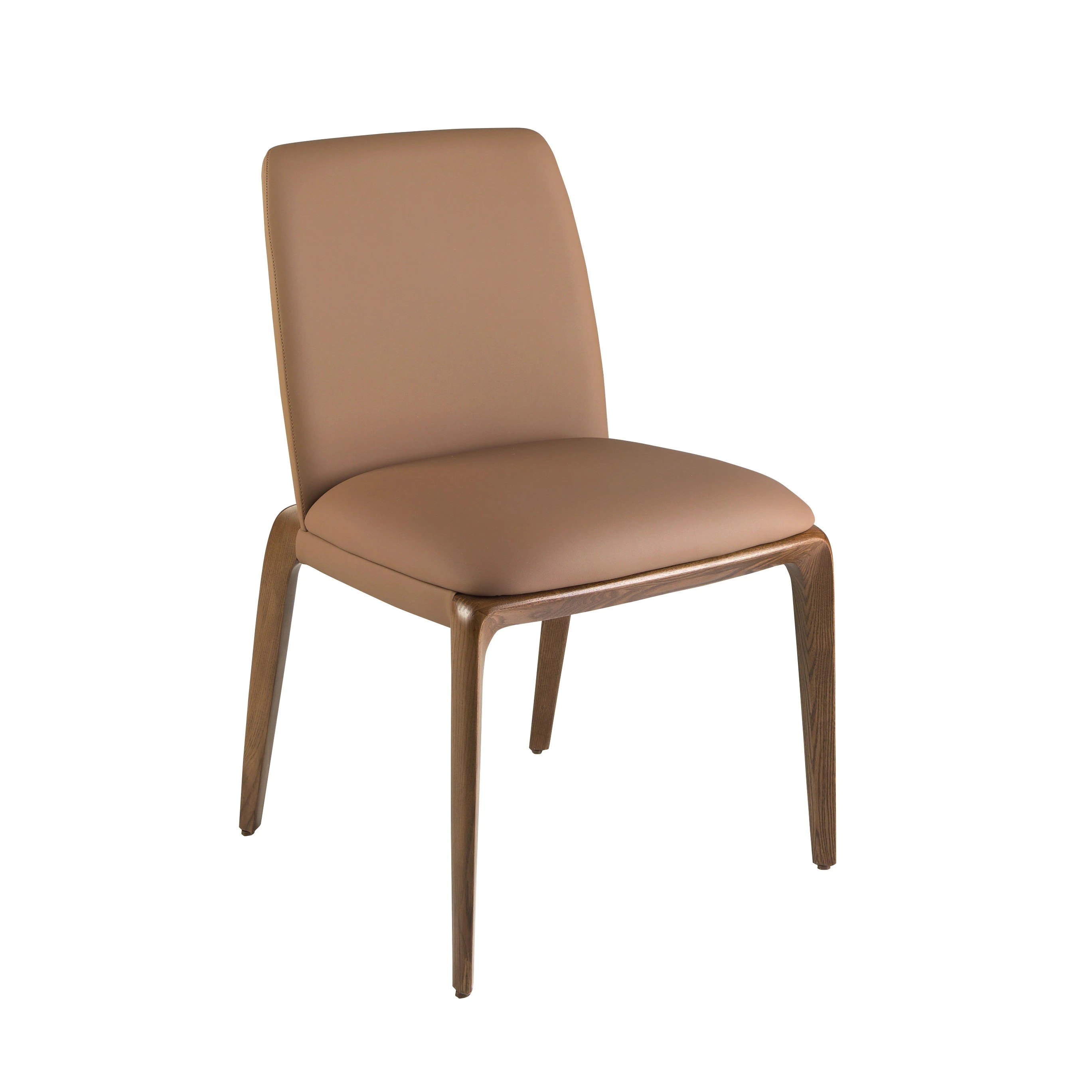 Chaise en similicuir marron