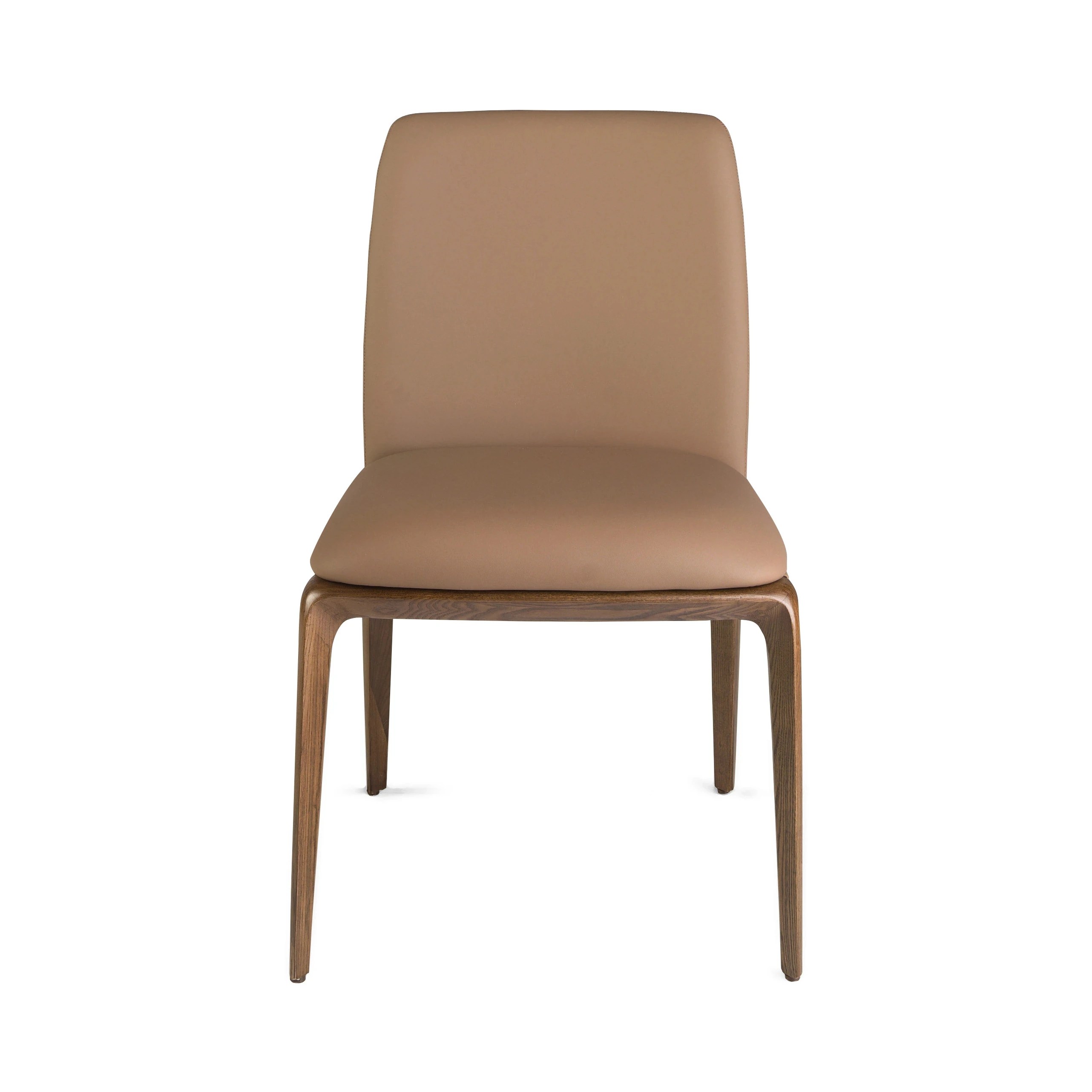 Chaise en similicuir marron