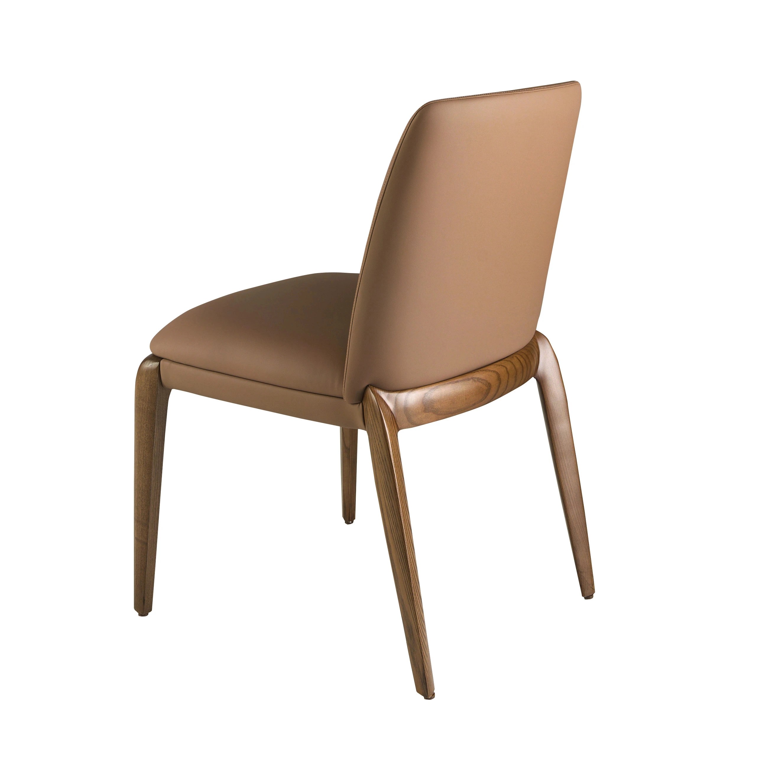 Chaise en similicuir marron