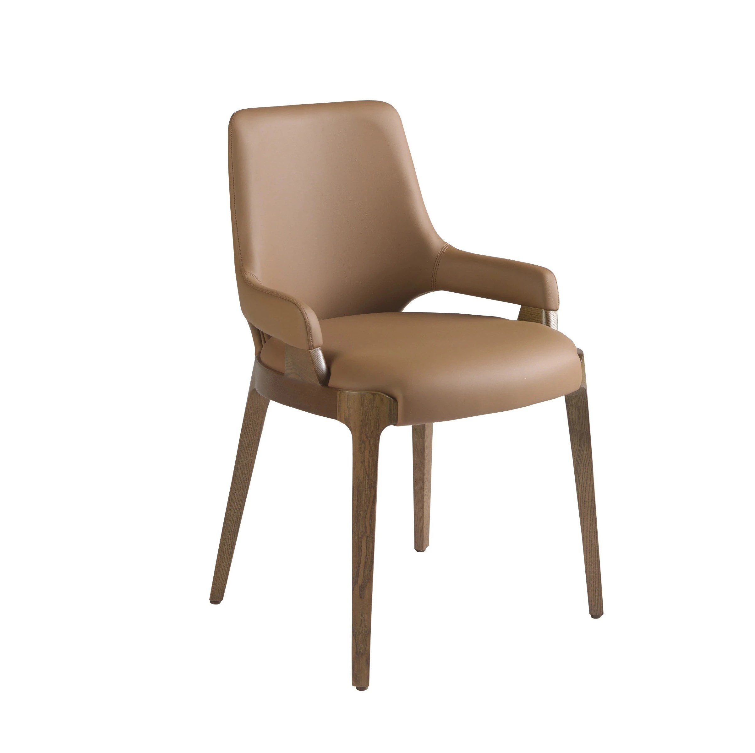 Chaise en similicuir marron