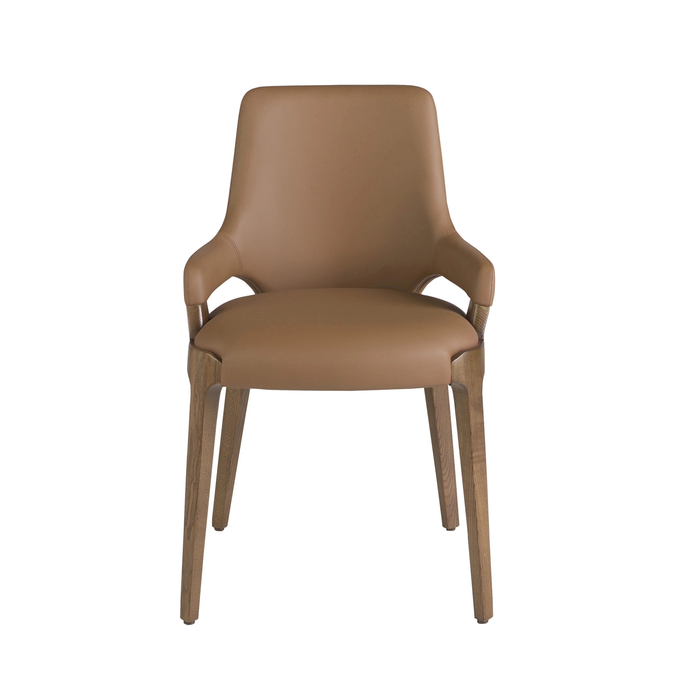 Chaise en similicuir marron